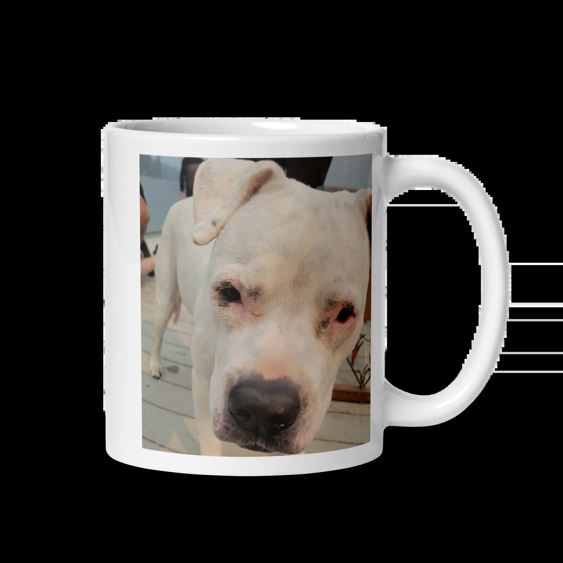 White Dog Glossy Mug product view