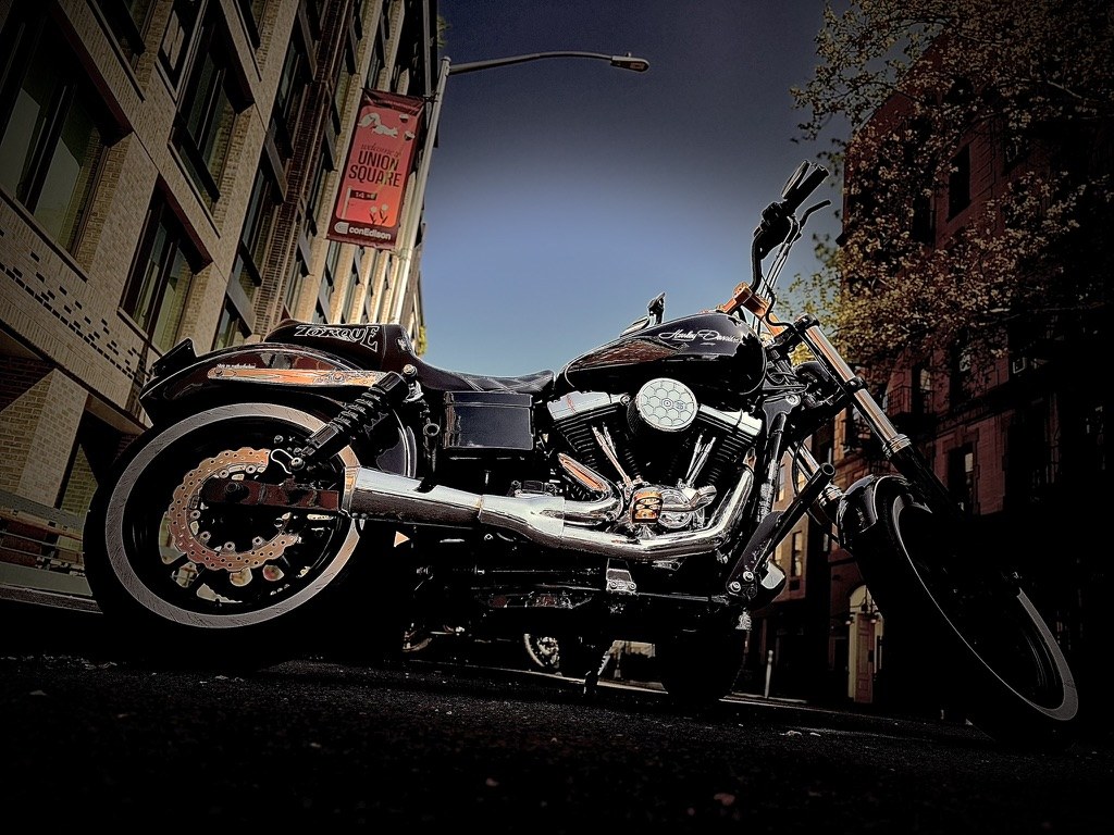 Motorcycle on a city street