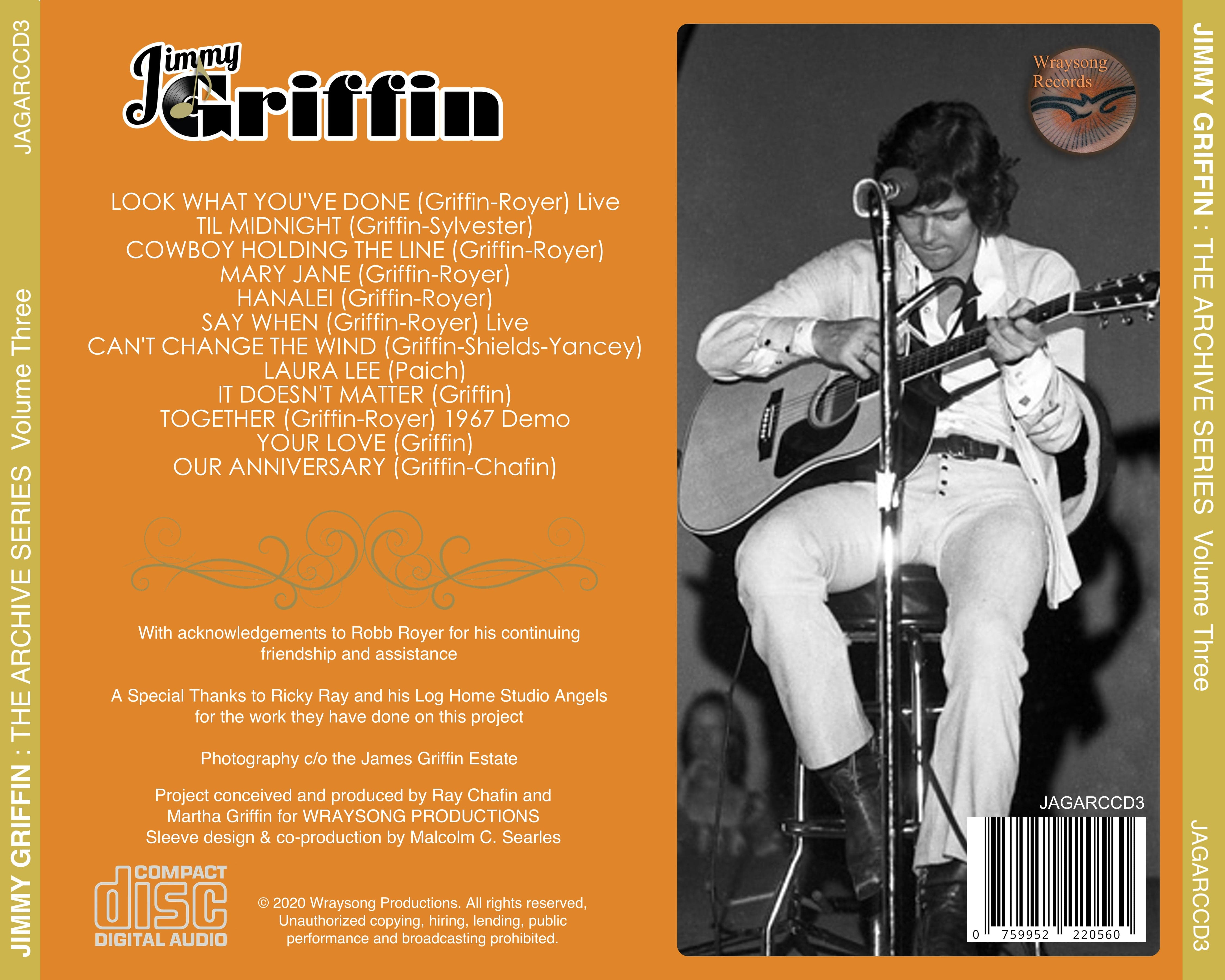 Jimmy Griffin The Archive Series Volume Three - Digital Download artwork 2
