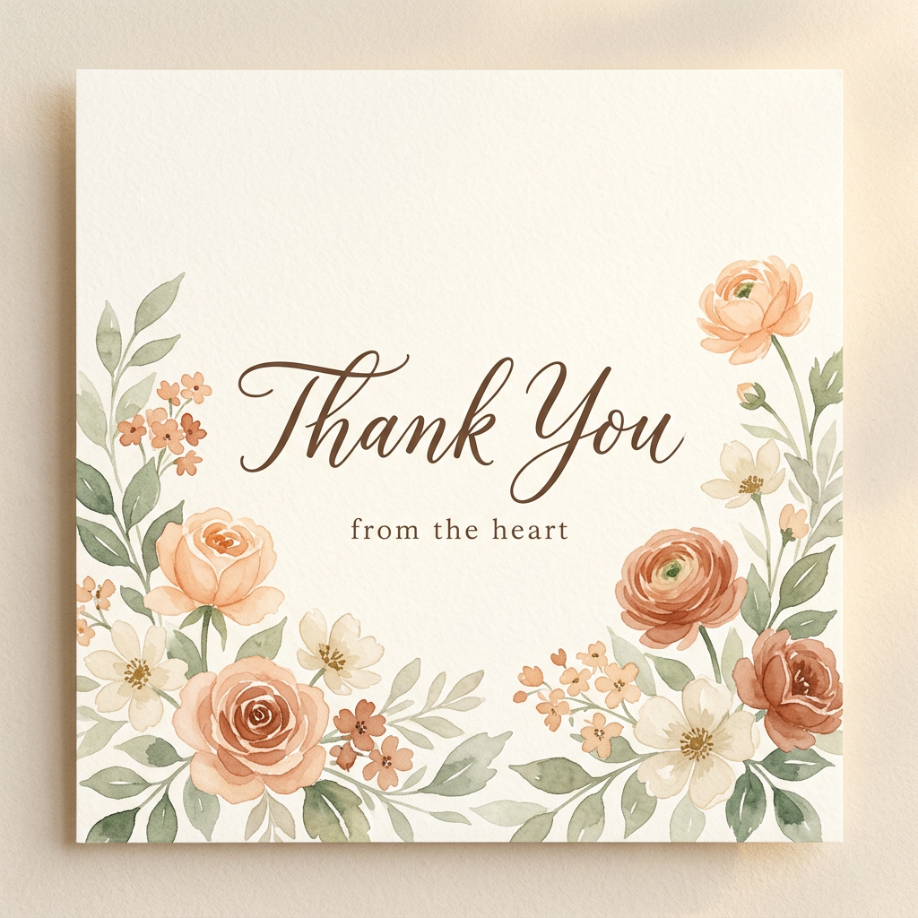 Warm and sincere Thank You card