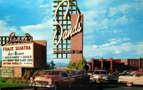 Historic view of the Sands Hotel and Casino in Las Vegas.