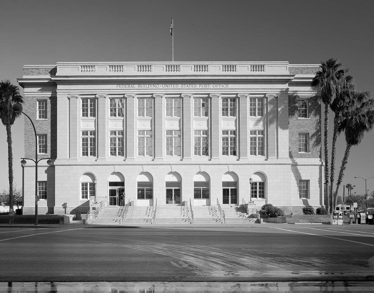 Front of the United States Post Office and Courthouse at 300 E. Stewart Avenue in Las Vegas.
