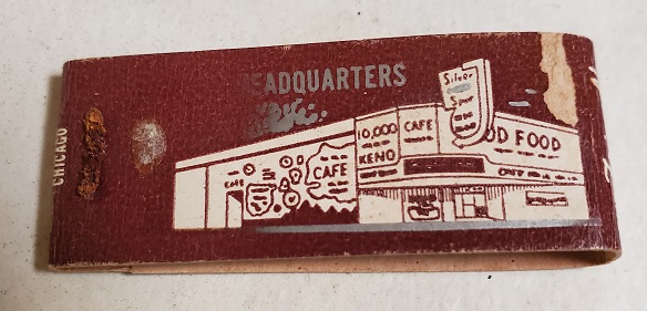 Silver Spur Casino matchbook showing the café, keno, and casino
