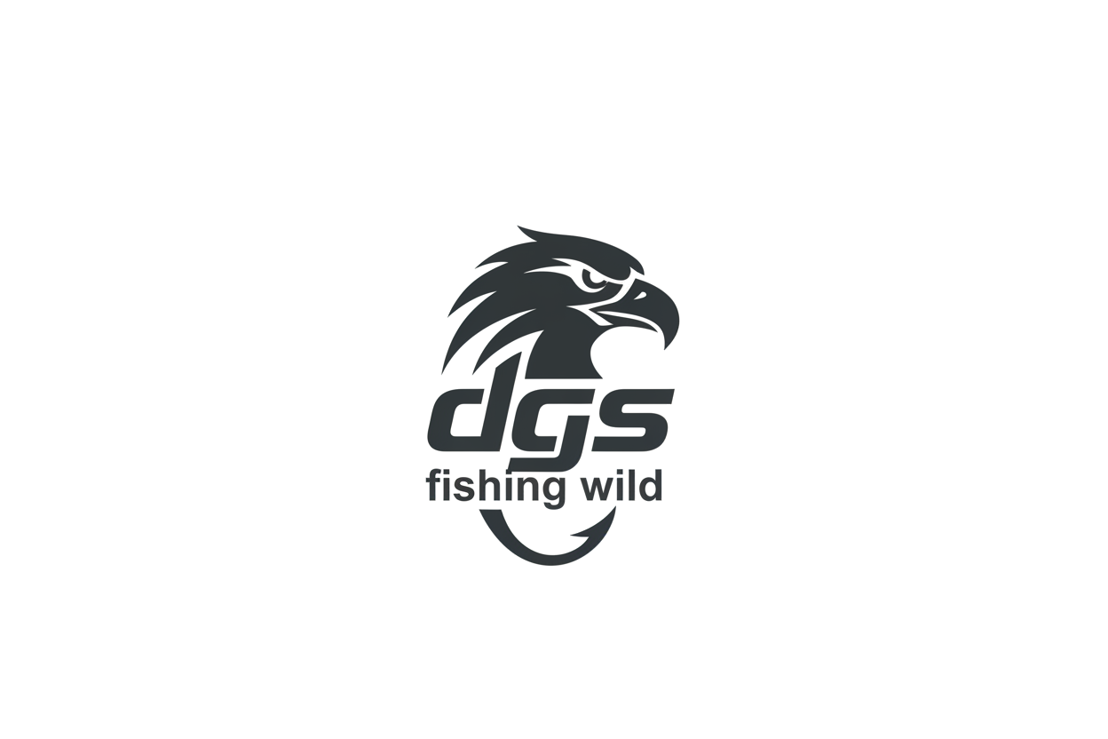 DGS Fishing Wild eagle and hook logo