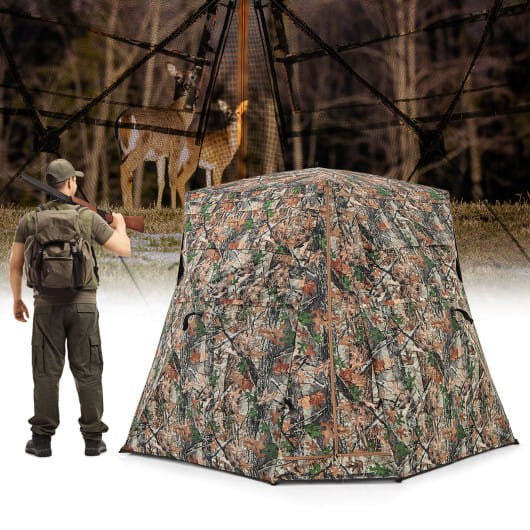360 One Way See Through Ground Hunting Blind for Deer and Turkey Hunting