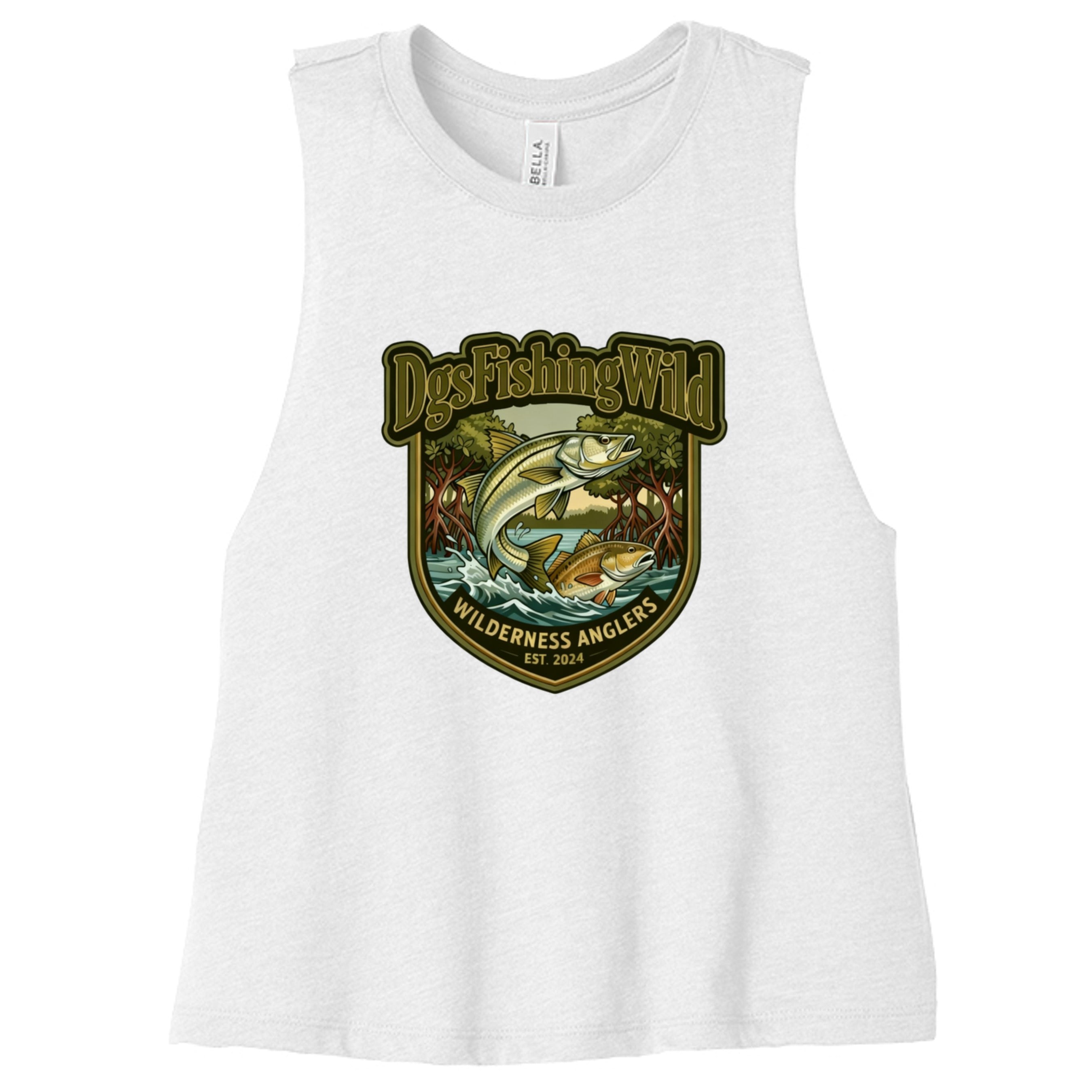 DGS Fishing Wild Bella + Canvas 6682 Ladies' Racerback Cropped Tank
