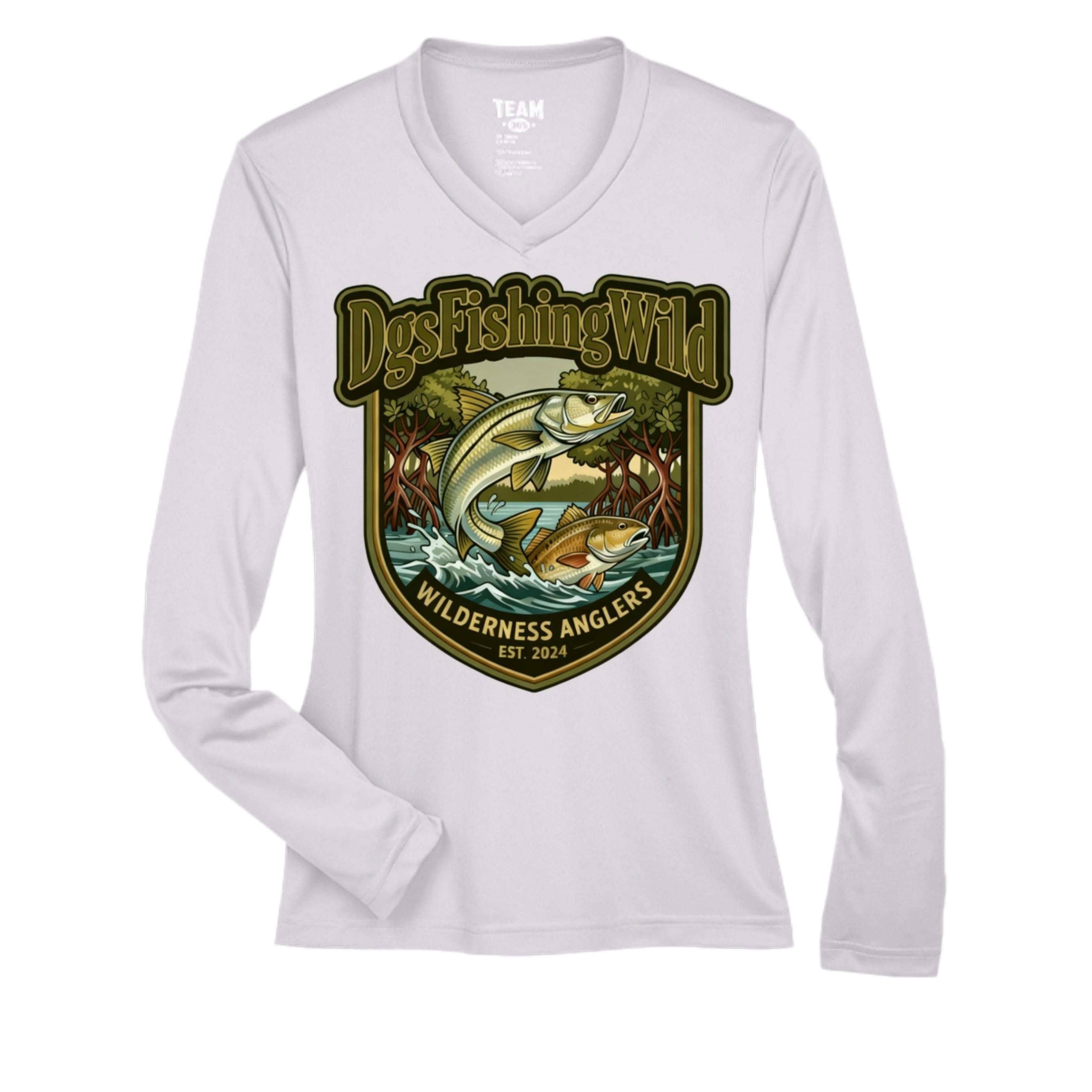 DGS Fishing Wild Women's Zone Performance Long-Sleeve V-Neck Shirt