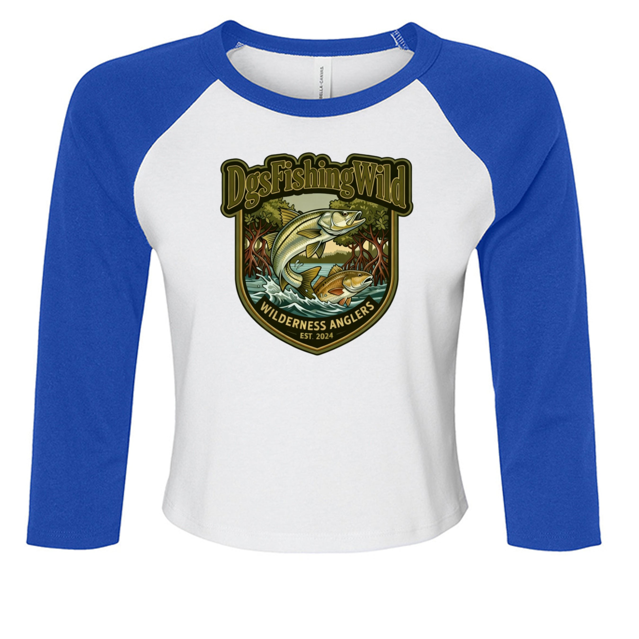 DGS Fishing Wild Women's Micro Ribbed 3/4 Raglan Baby Tee