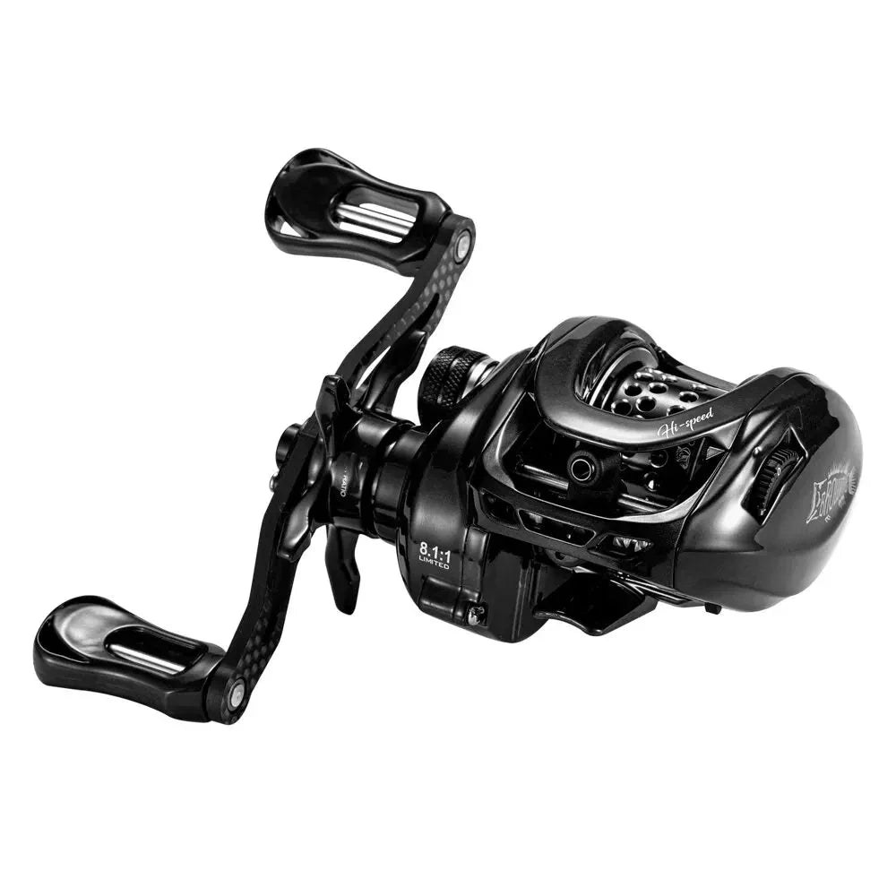 Baitcasting Reel Carbon Body with Clicker Black