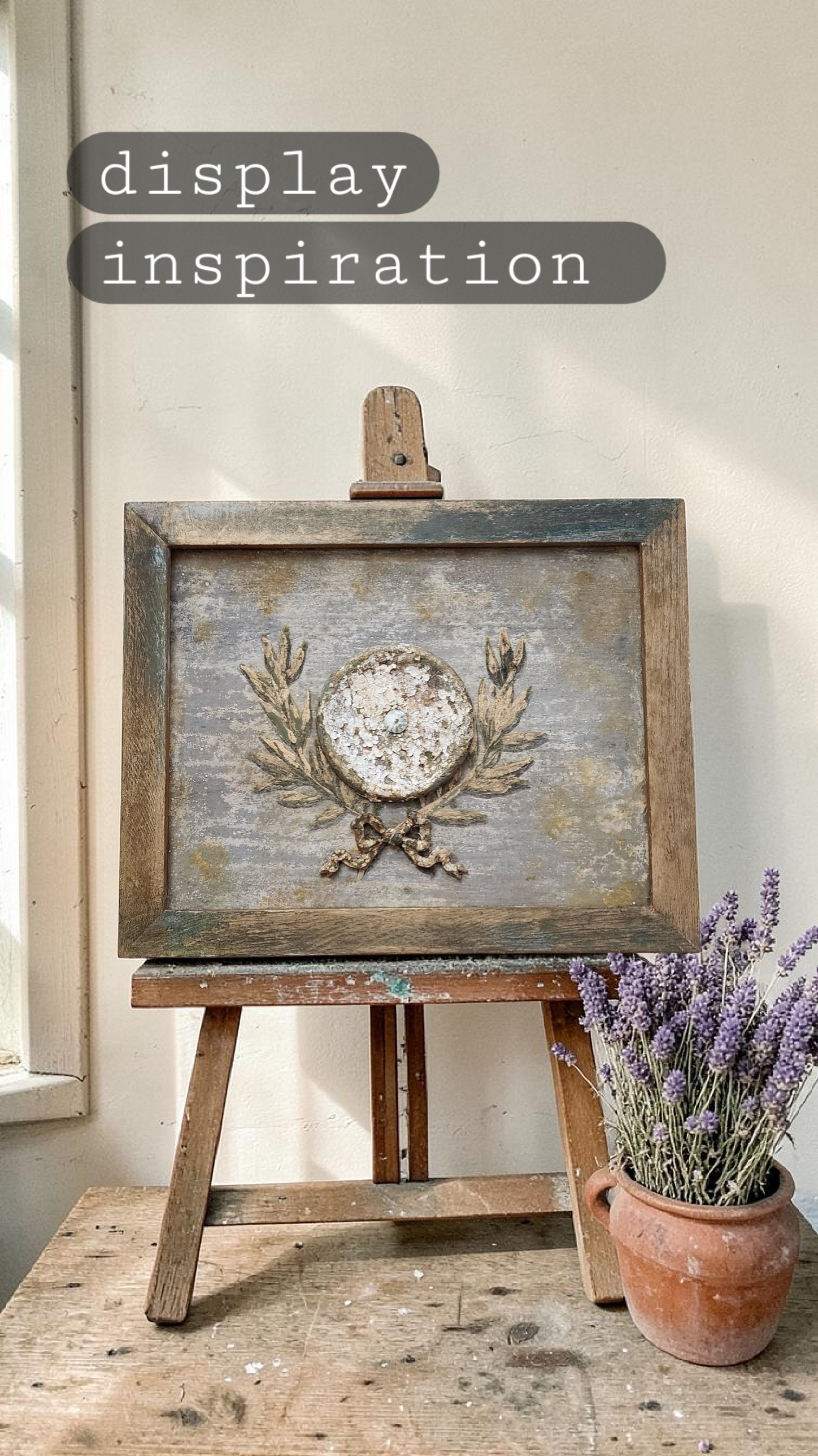 European Dusted Patina Wall Plaque | Hand-Painted Antique Inspired Frame Art