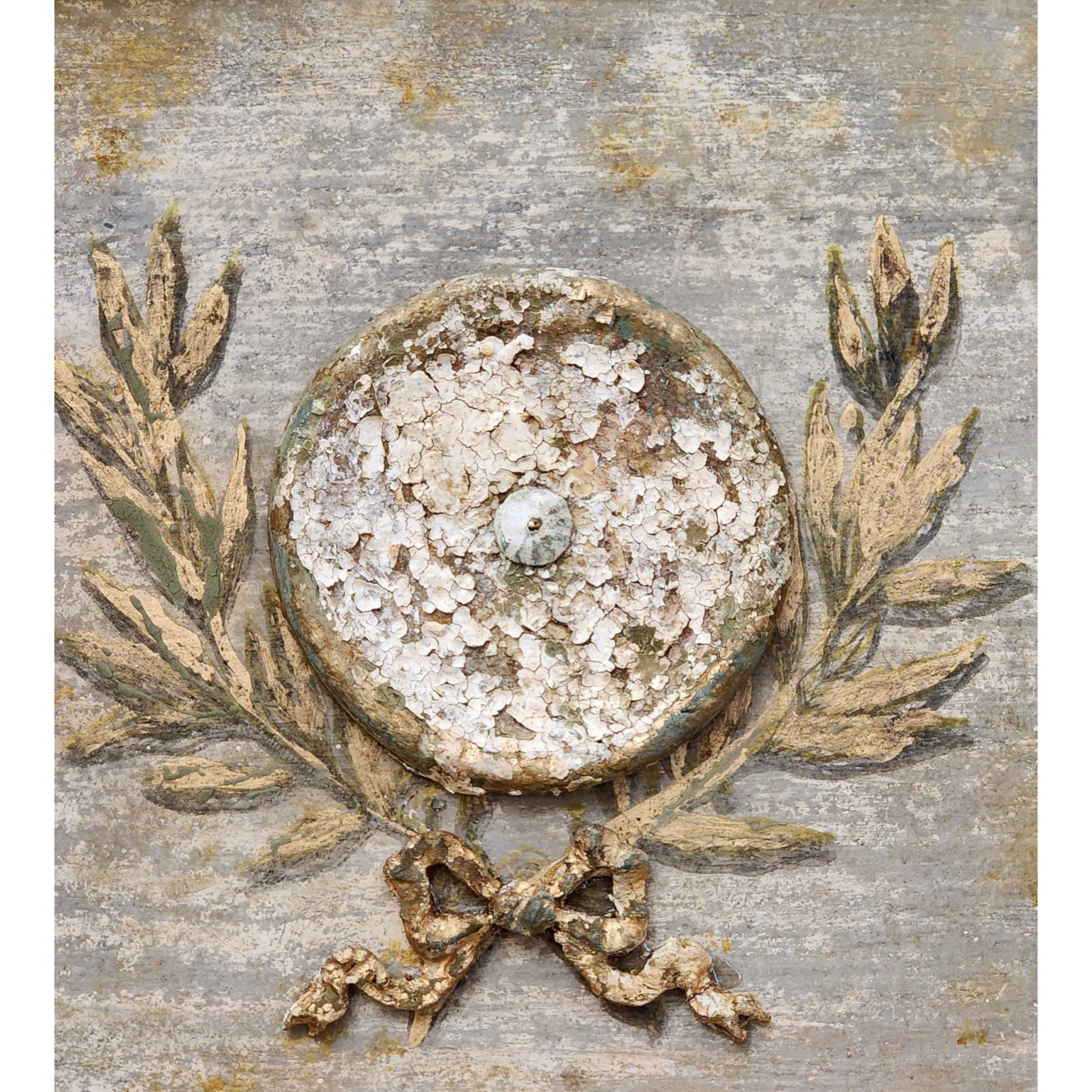 European Dusted Patina Wall Plaque | Hand-Painted Antique Inspired Frame Art, view 5