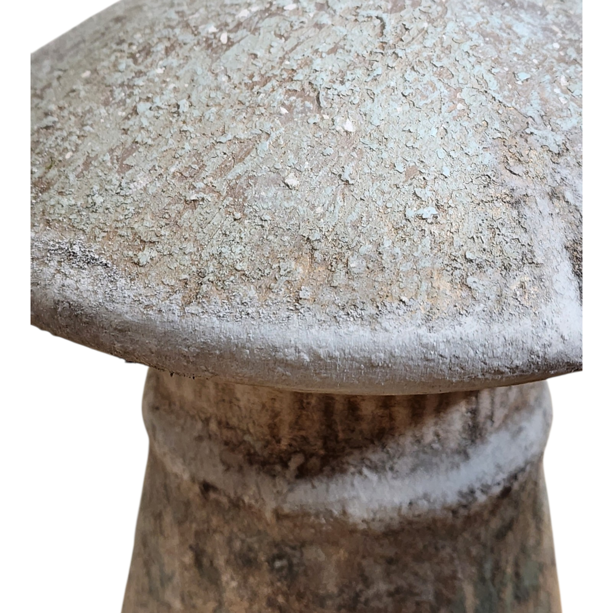 Large Sculptural Ceramic Mushroom Objects | Aged Mineral Patina Finish (Set of 2), view 5