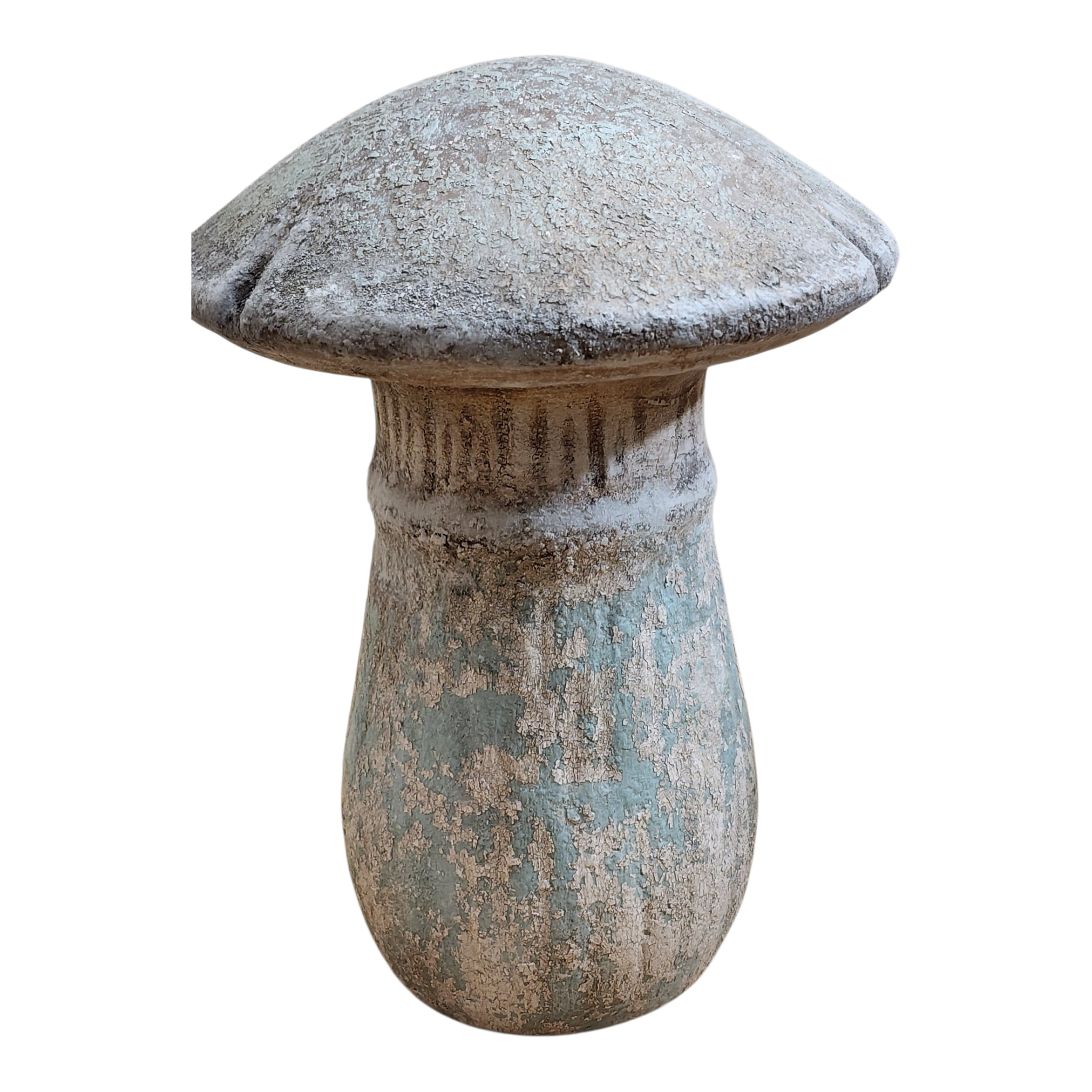 Large Sculptural Ceramic Mushroom Objects | Aged Mineral Patina Finish (Set of 2), view 2