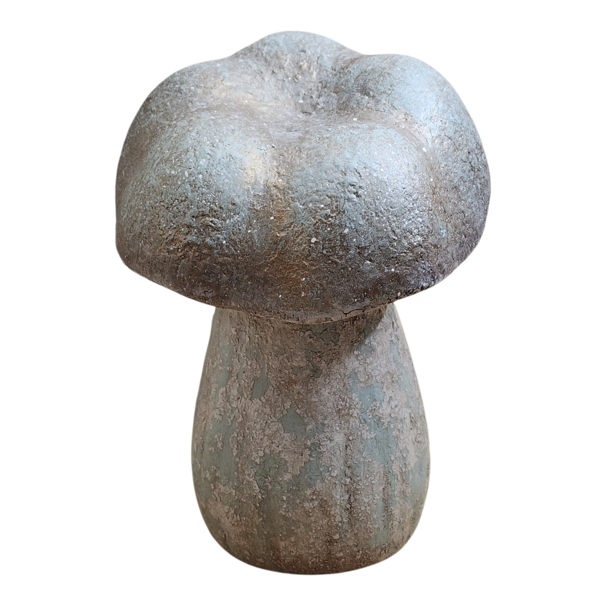 Large Sculptural Ceramic Mushroom Objects | Aged Mineral Patina Finish (Set of 2), view 3