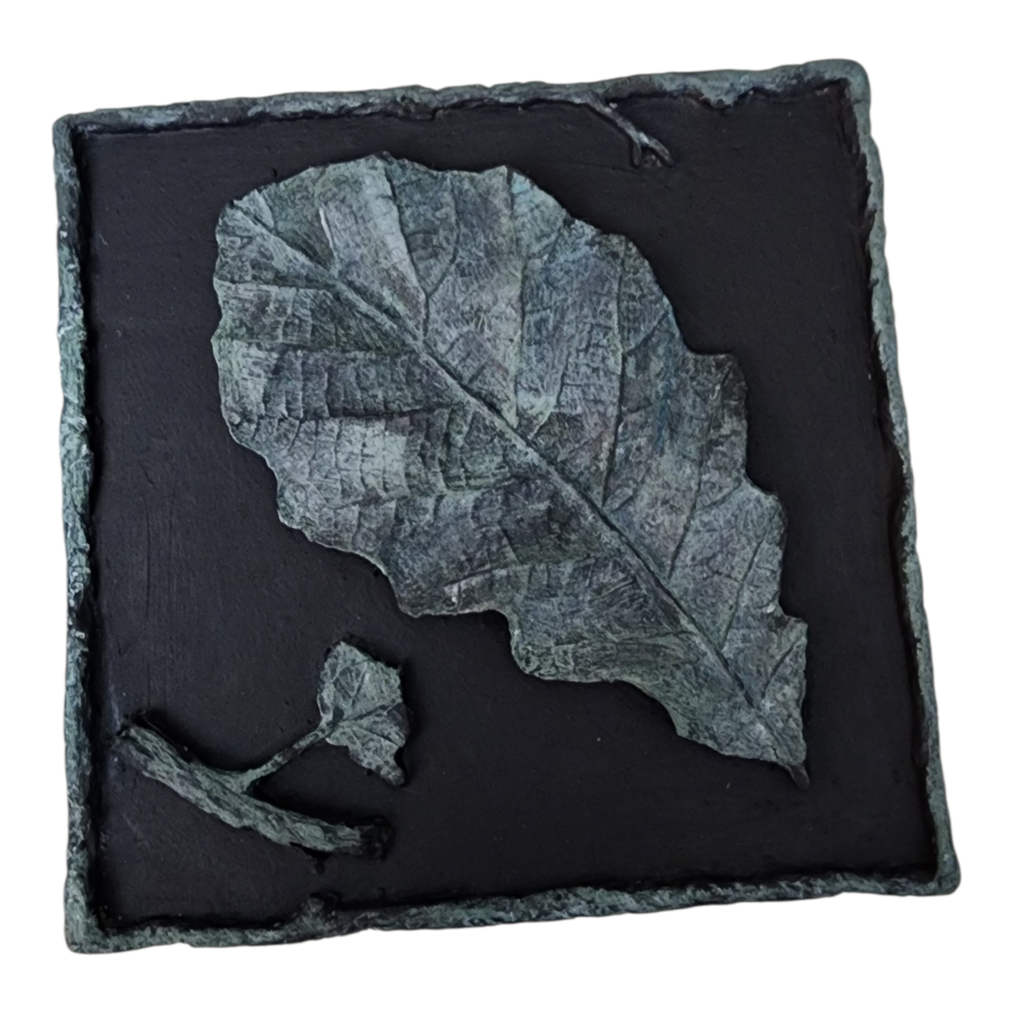 Pressed Botanical Relic Box 2 – Handcrafted Textural Leaf Art