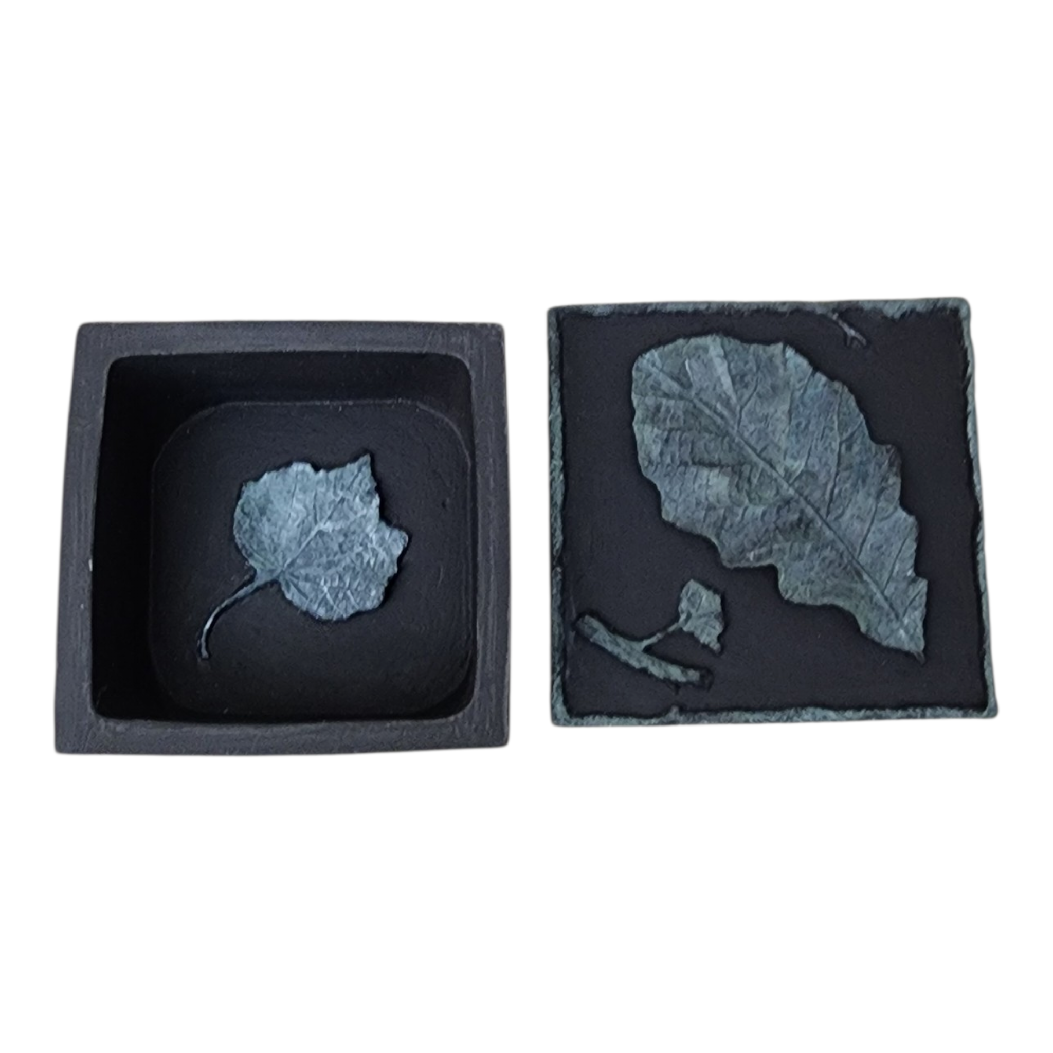 Pressed Botanical Relic Box 2 – Handcrafted Textural Leaf Art, view 3