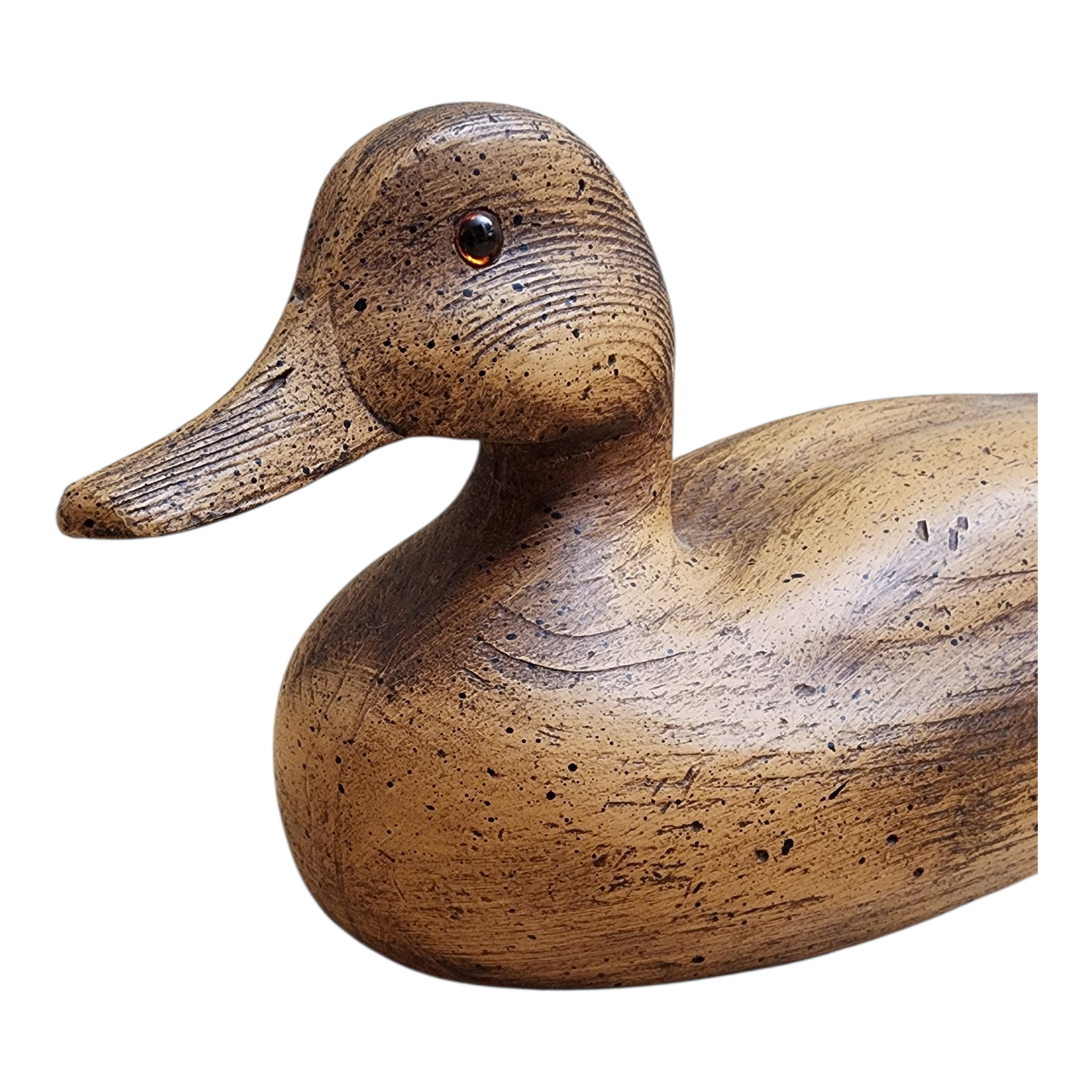 Vintage-Inspired Wooden Duck Decoy – Hand-Carved with Aged Patina, view 2