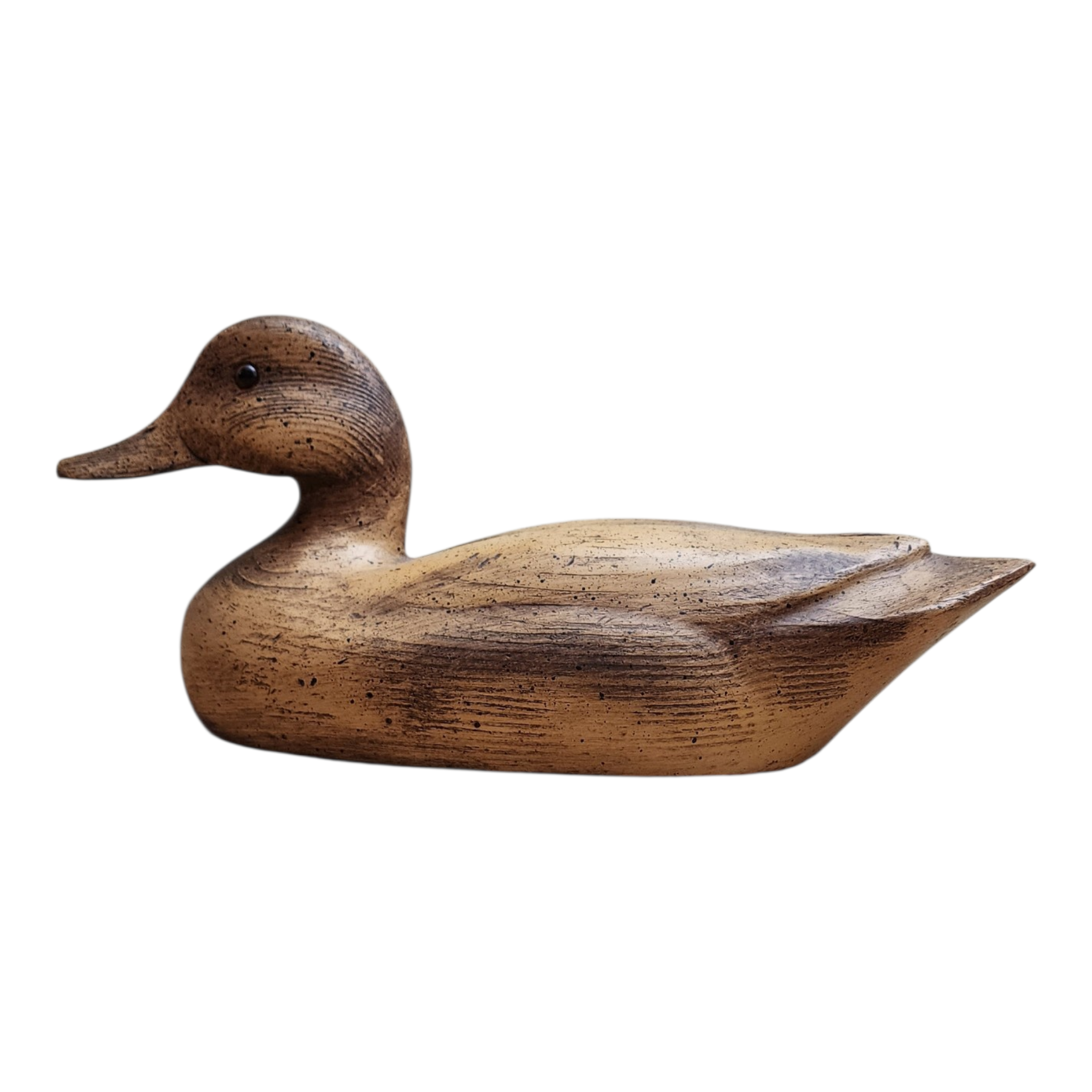 Vintage-Inspired Wooden Duck Decoy – Hand-Carved with Aged Patina, view 3