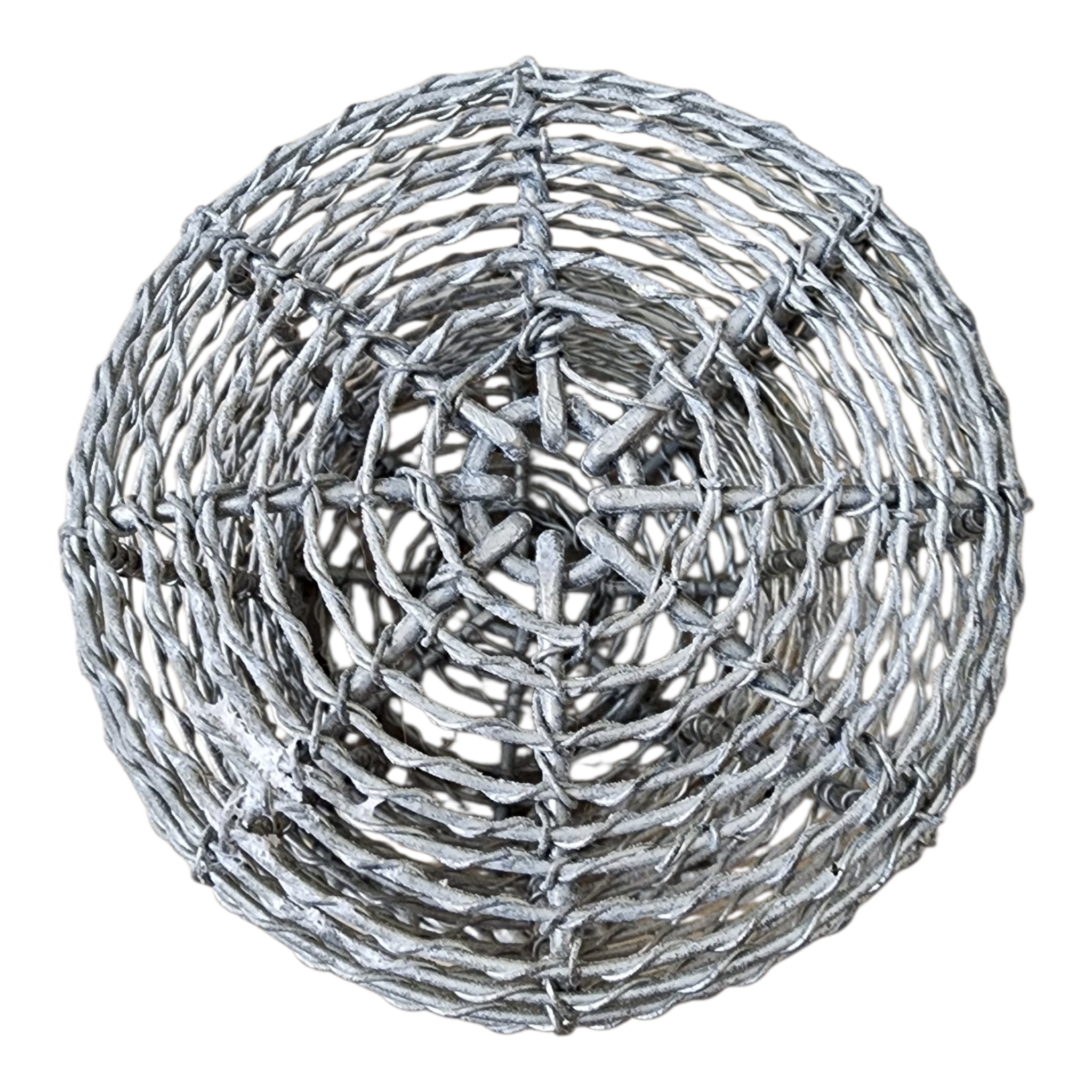 Antique french coiled wire basket with hinged clasp, view 5