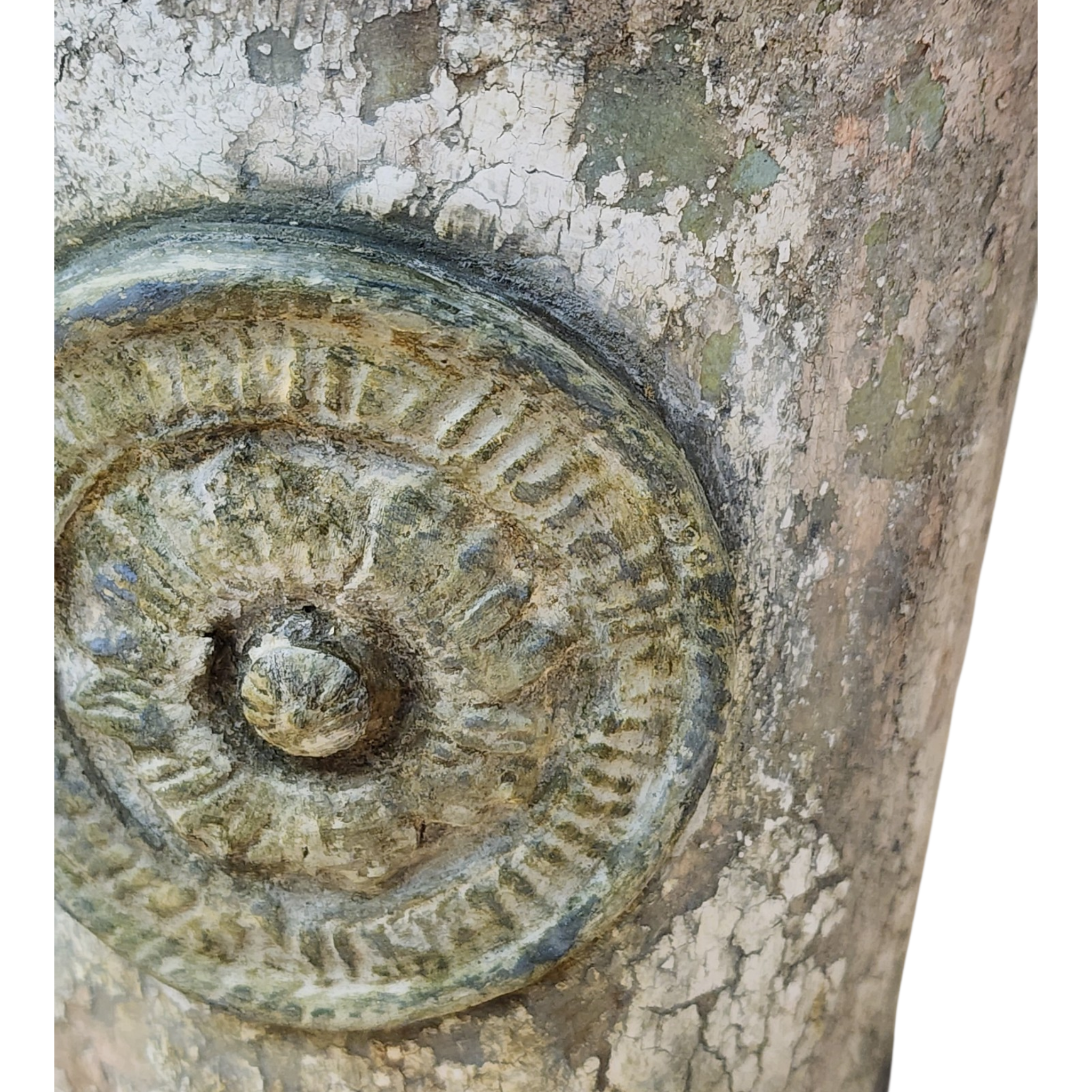 Hand-Painted European Patina Metal Bucket | Aged Plaster Finish | Vintage-Inspired Decorative Vessel, view 3