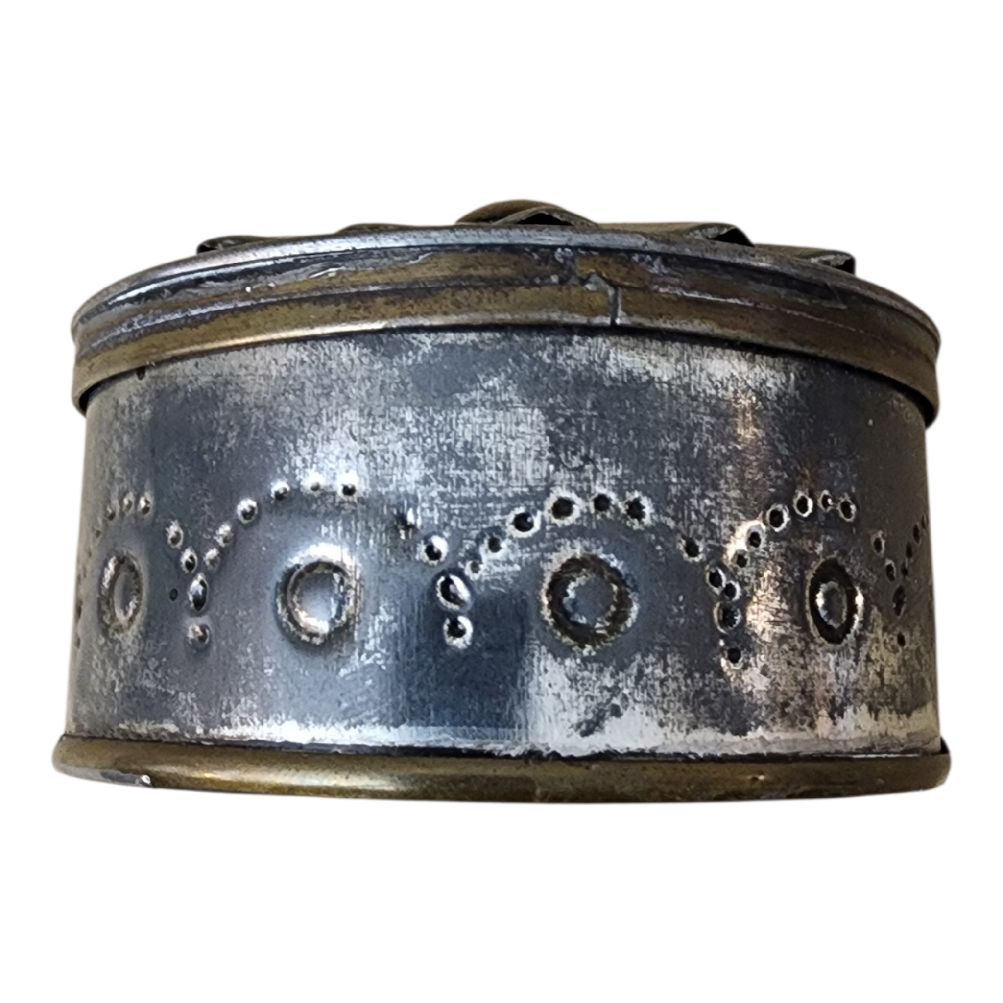 Punched tin trinket box, view 2