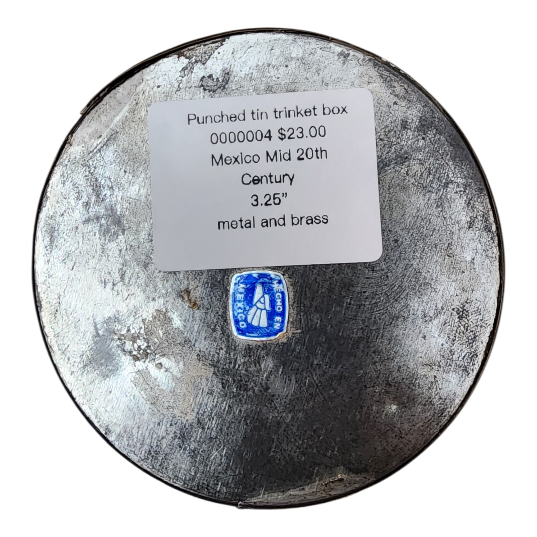 Punched tin trinket box, view 3