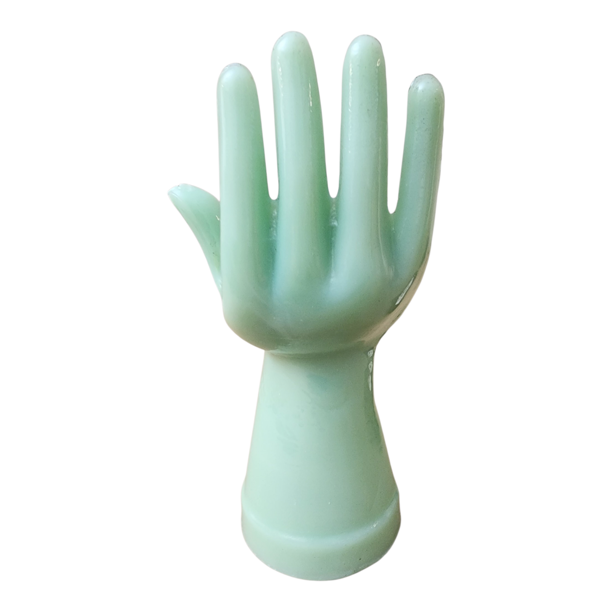 Jadeite glass ring holder, view 2