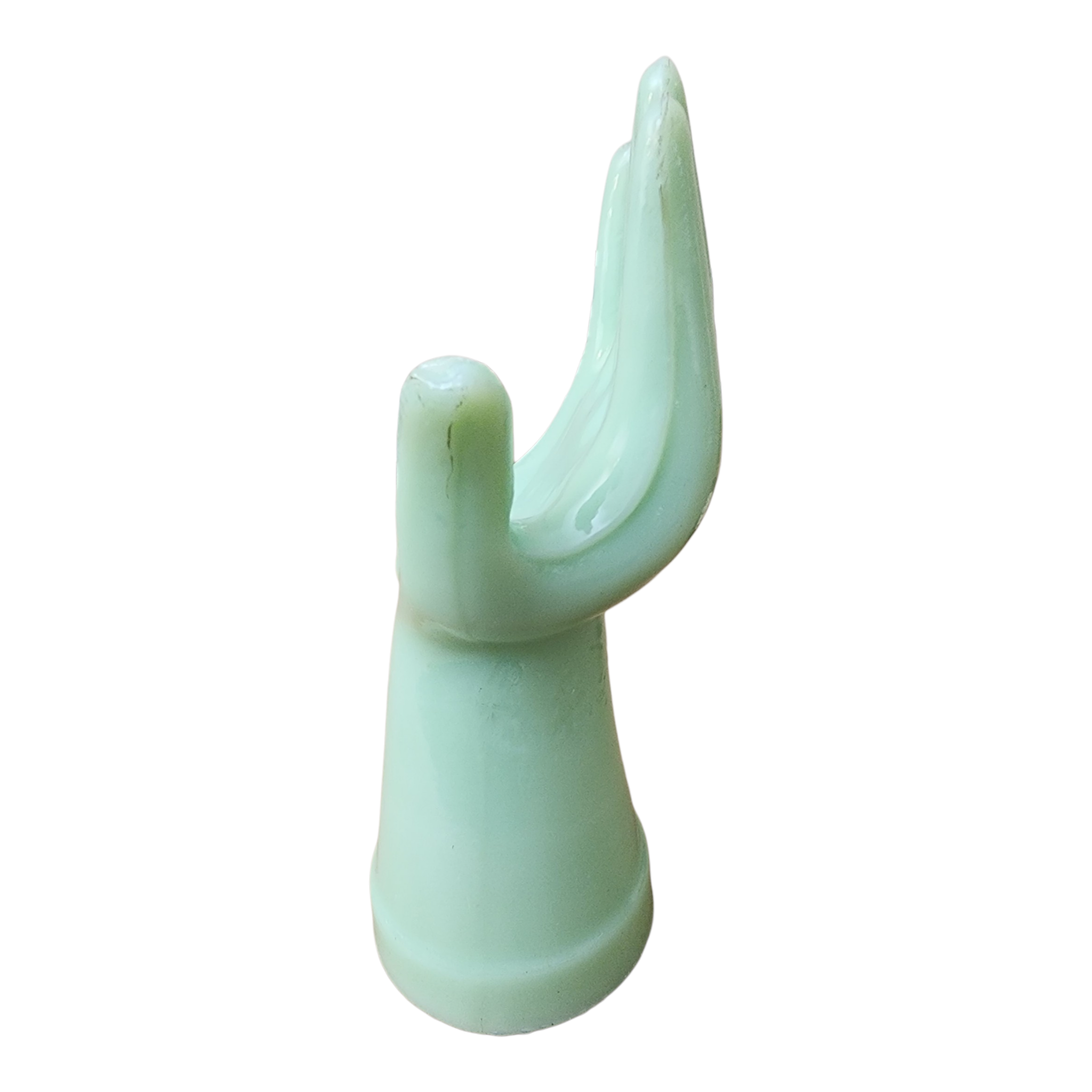 Jadeite glass ring holder, view 3