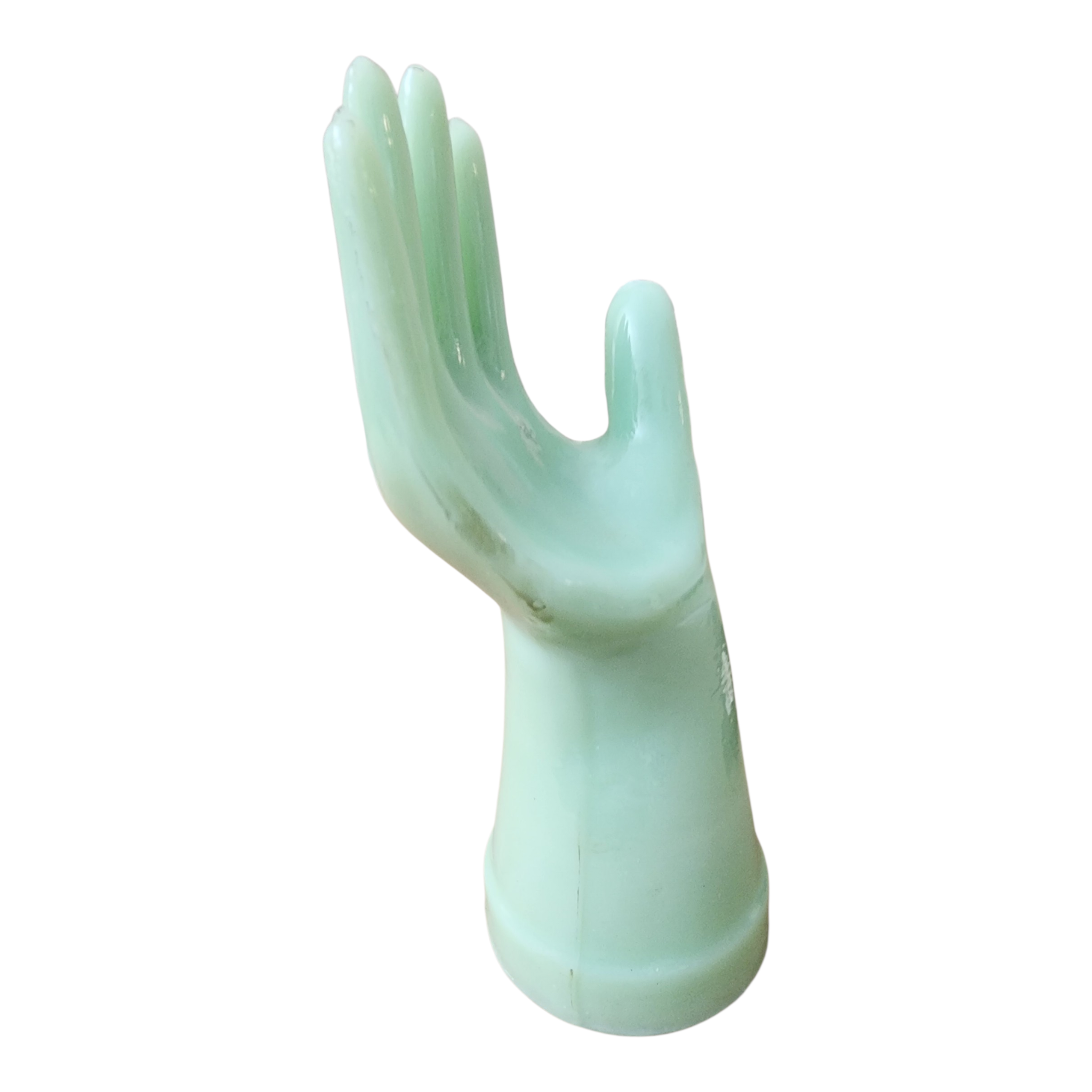 Jadeite glass ring holder, view 4