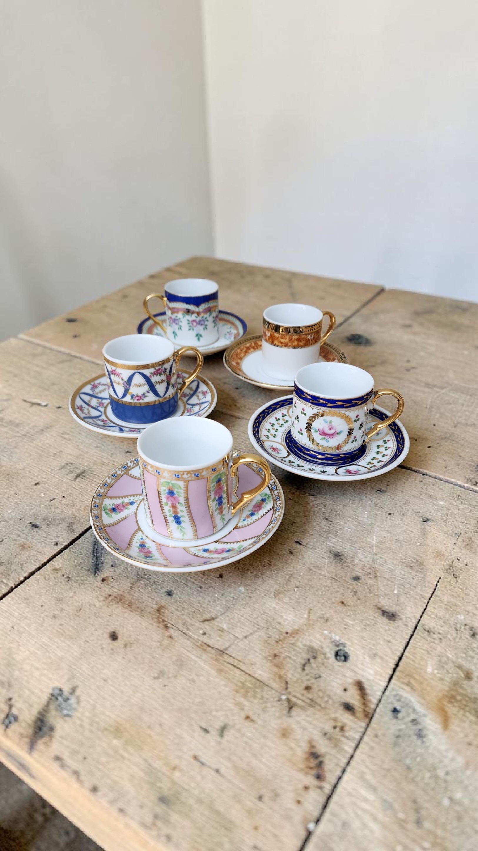 Vintage Demitasse cups & saucer set of 5
