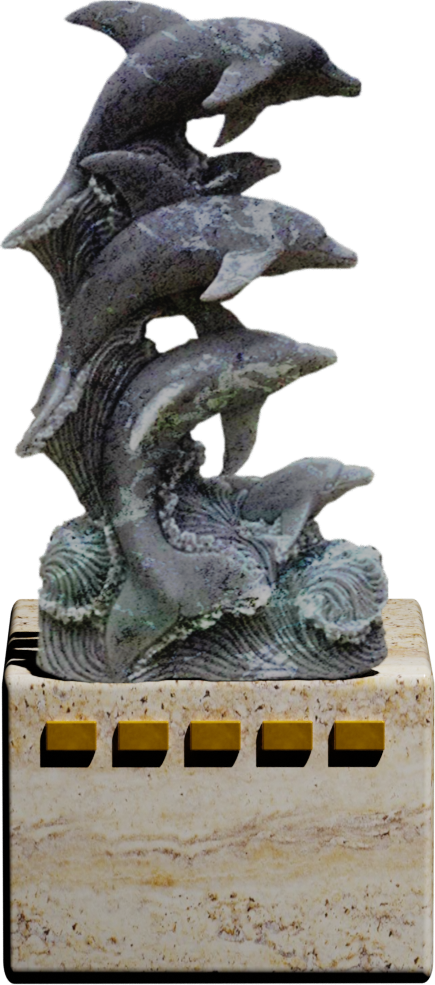 Dolphin Pod marble memorial statue