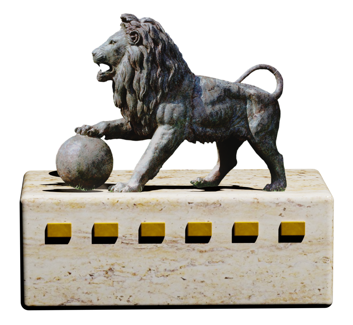 Entrance Lions marble memorial statue