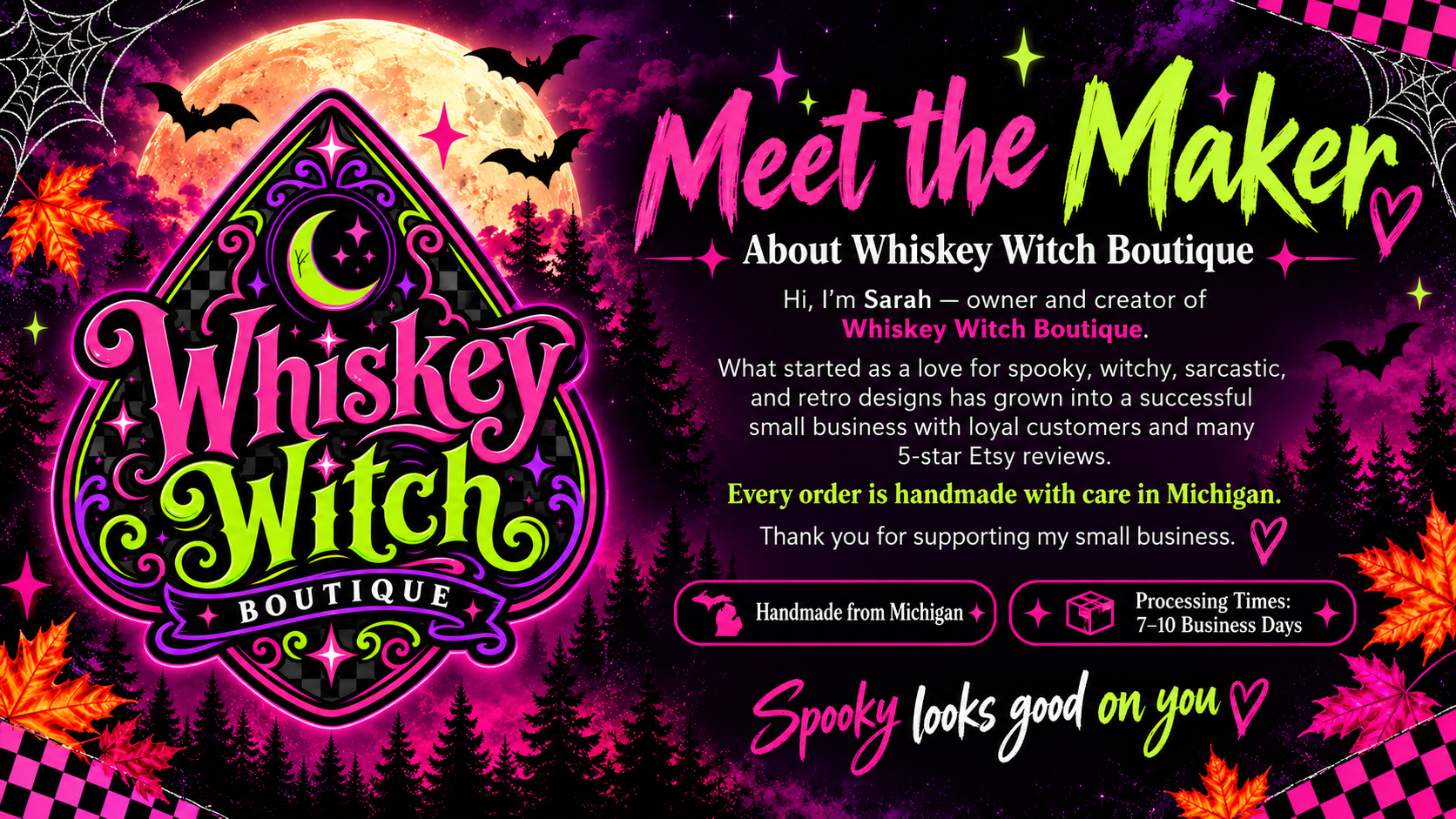 Sarah, owner and creator of Whiskey Witch Boutique