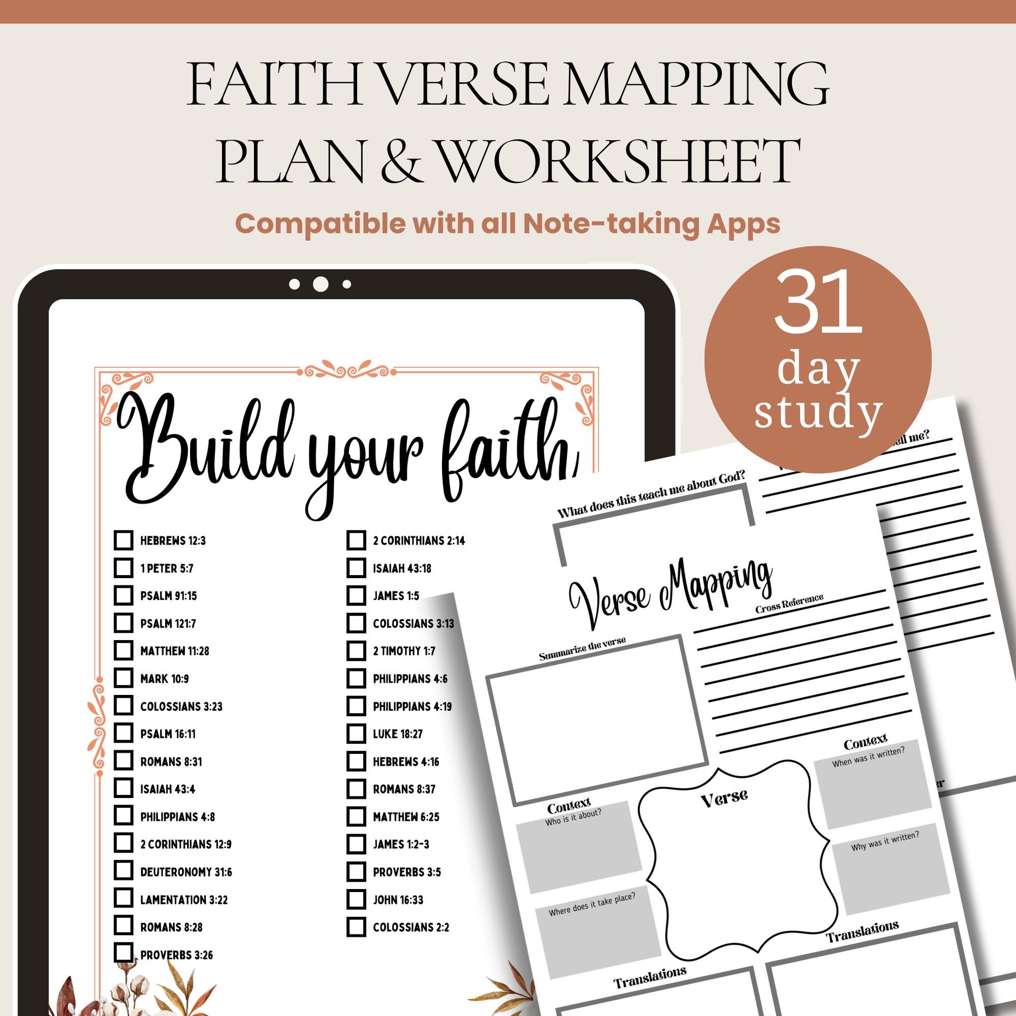 Verse Mapping Plan About Faith Bible Study Method Guide Spiritual Growth Journal Template Beginners Quiet Time Devotional Writing Scripture