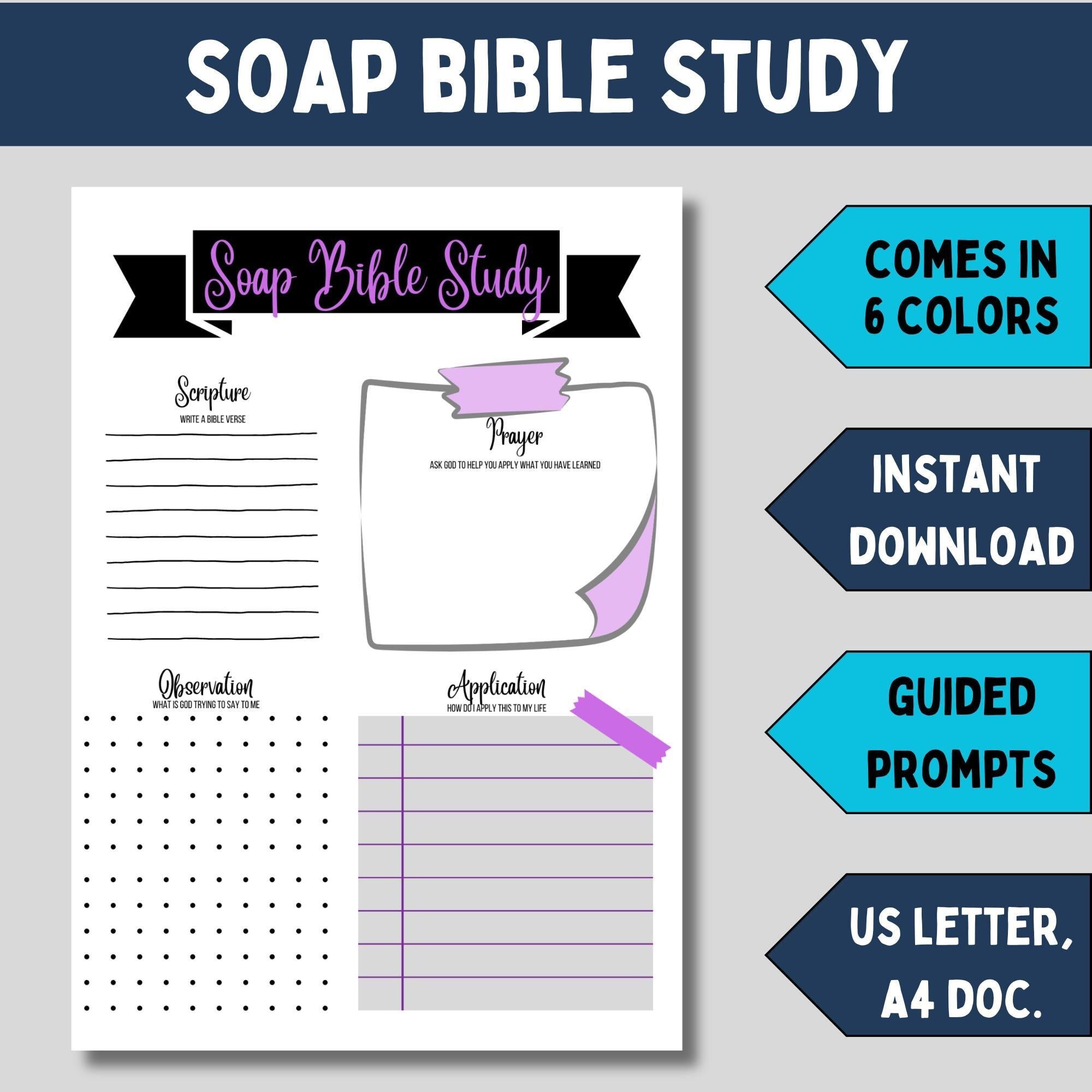 Printable SOAP Bible study template for daily Scripture study