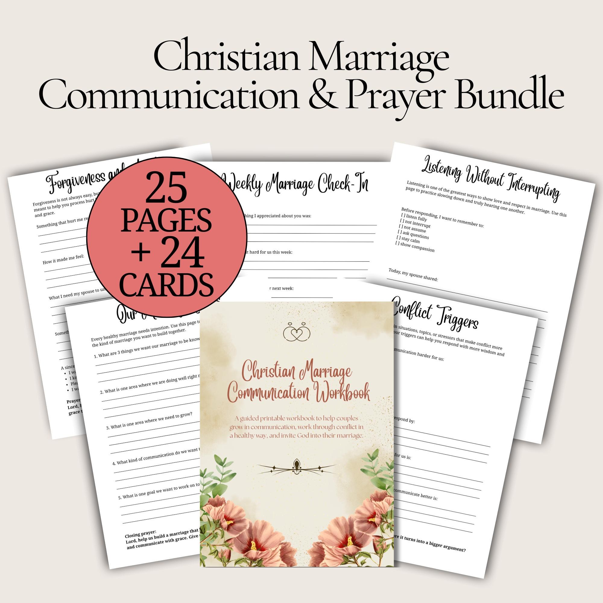 Christian Marriage Communication Workbook Printable Bundle Relationship Prayer Guide Devotional Dialogue Starter Conversation Prompt