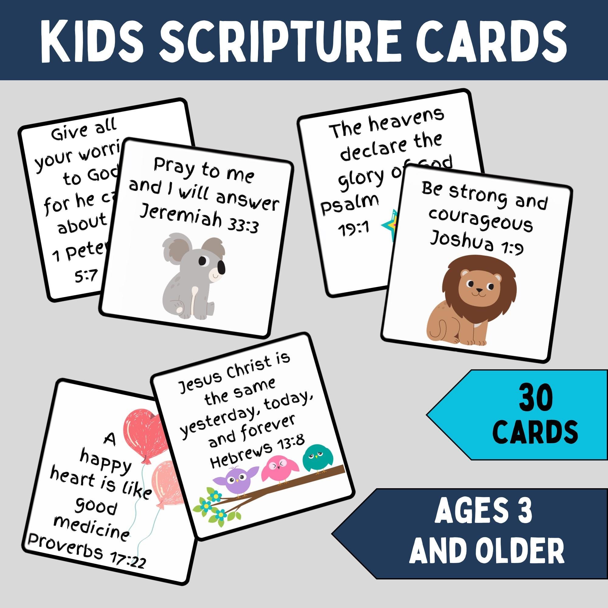 Printable Scripture memory cards for children