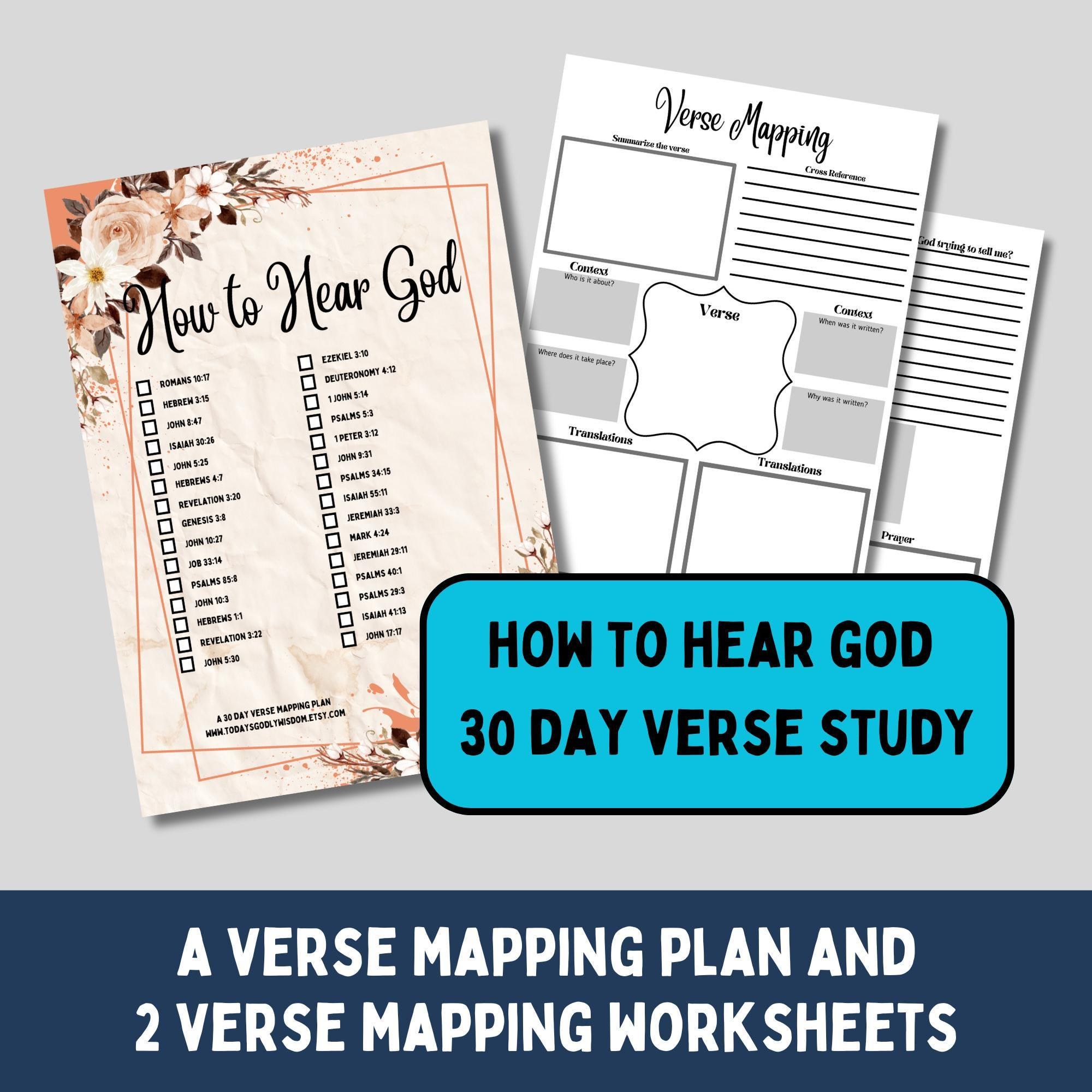 How to Hear from God Verse Mapping Plan Daily Devotional Quiet Time Prayer Journaling Scripture Study Guide Reflection Spiritual Growth
