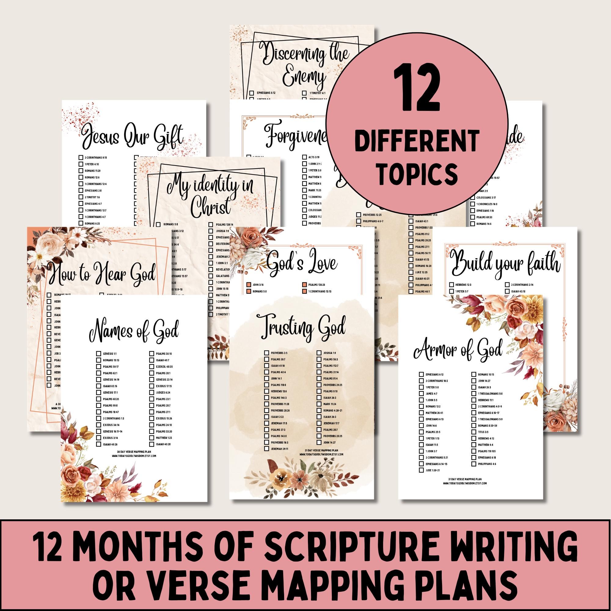 Verse Mapping Plan Bible Reading Scripture Template Daily Devotional Quiet Time Prayer Planning Faith Notebook Page Printable Beginner Guide