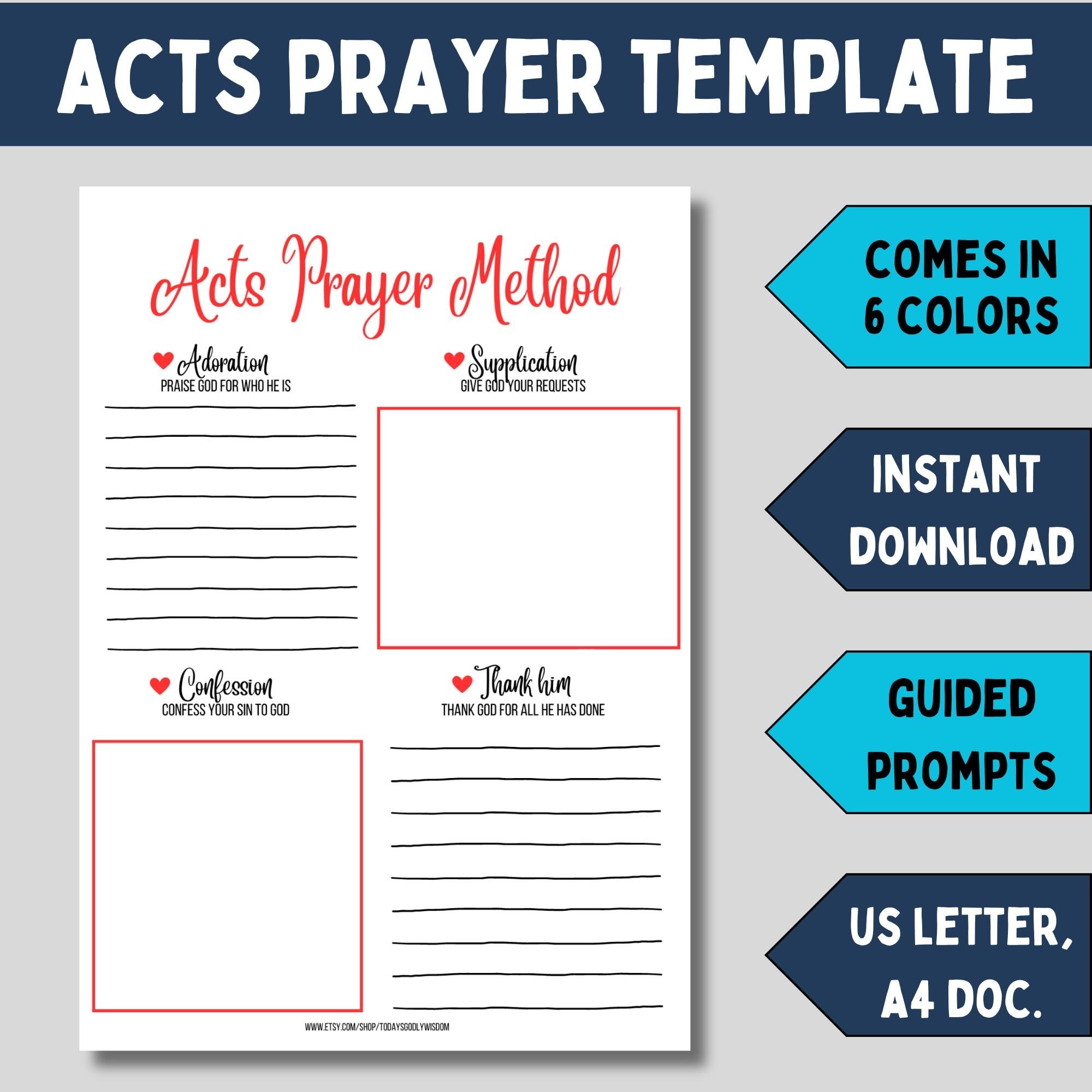 ACTS Prayer Method printable guide for adults