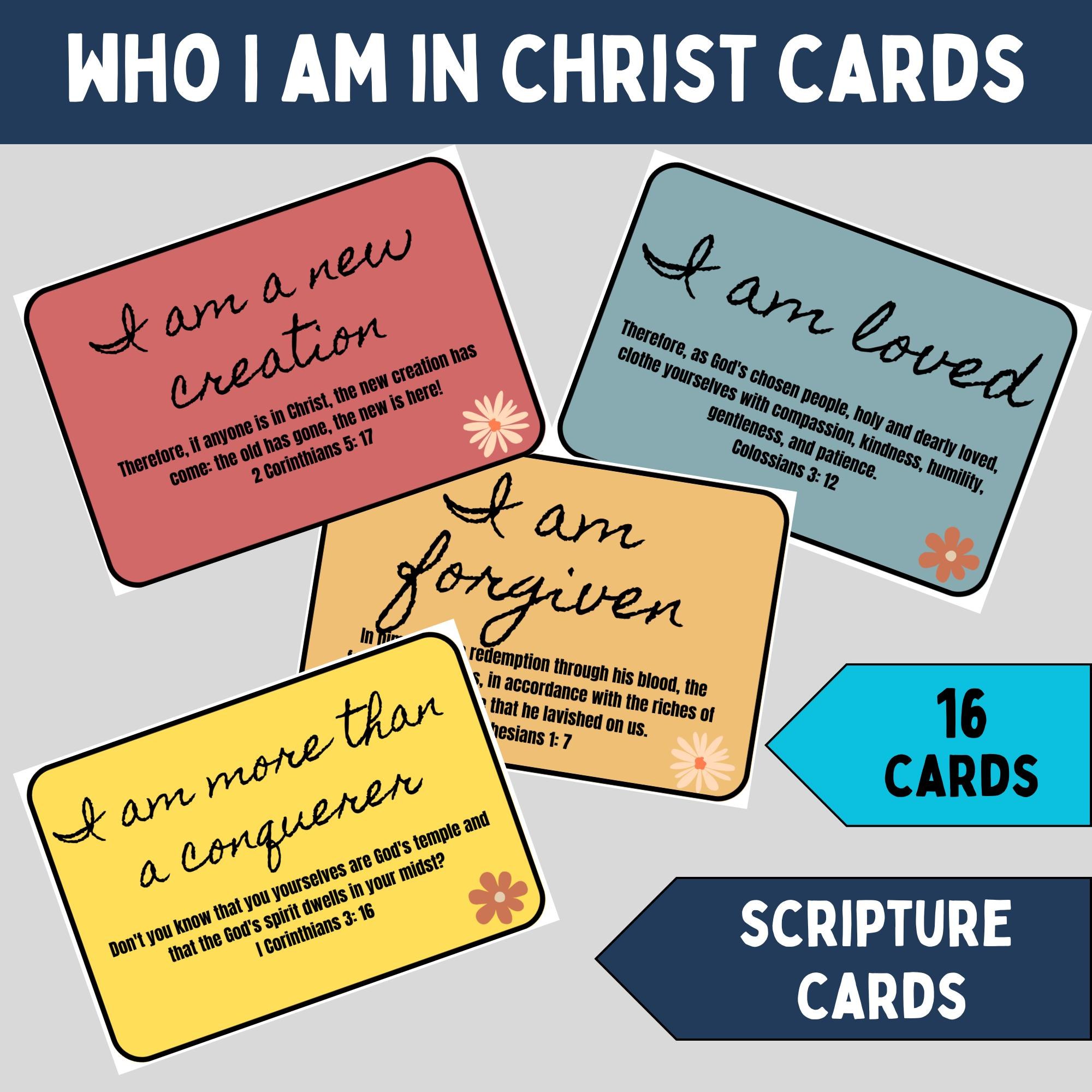 Who I Am in Christ printable Scripture cards