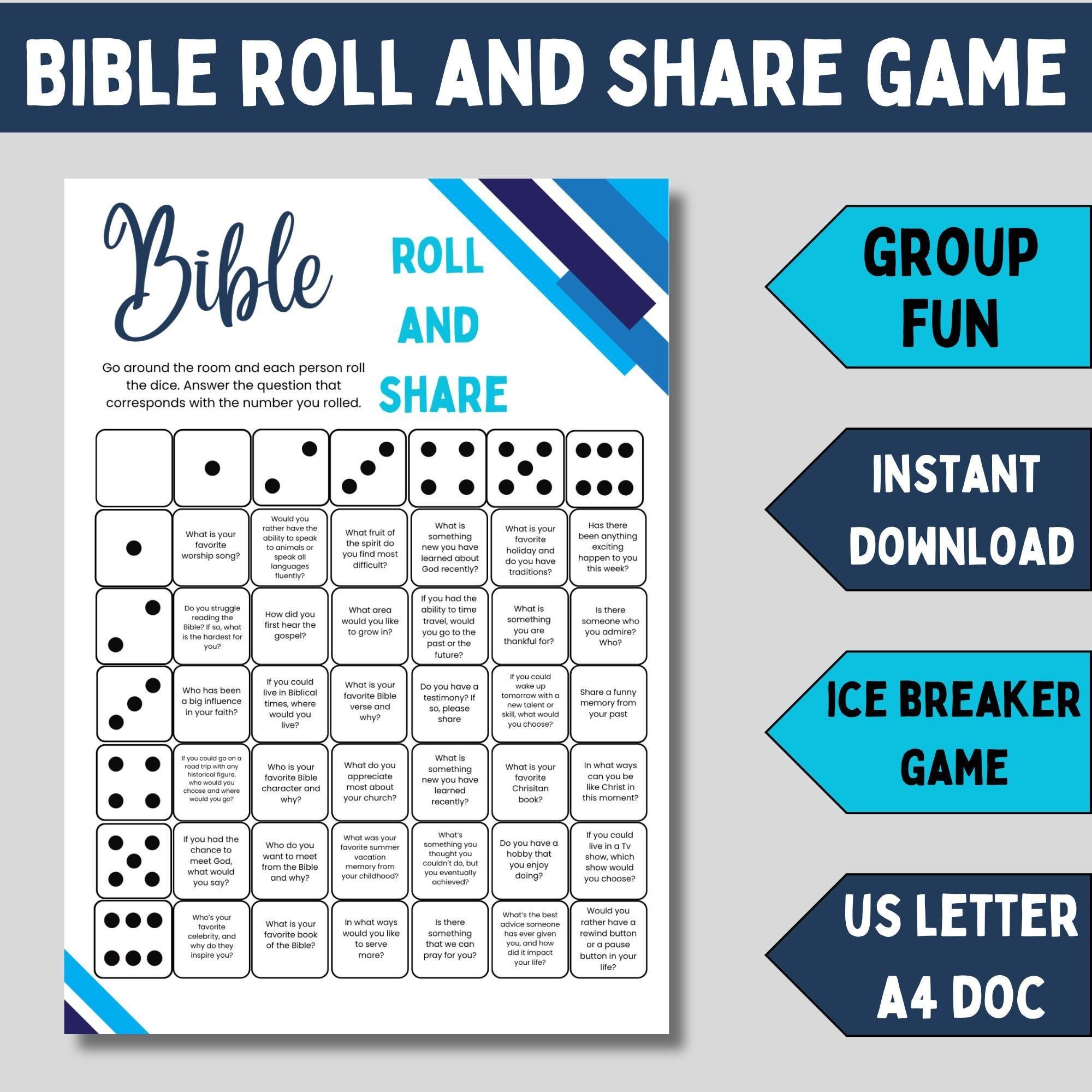 Conversation Game Ice Breaker for Adults Church Retreat Game Printable Christian Bible Study Activity Group Bonding Spiritual Question