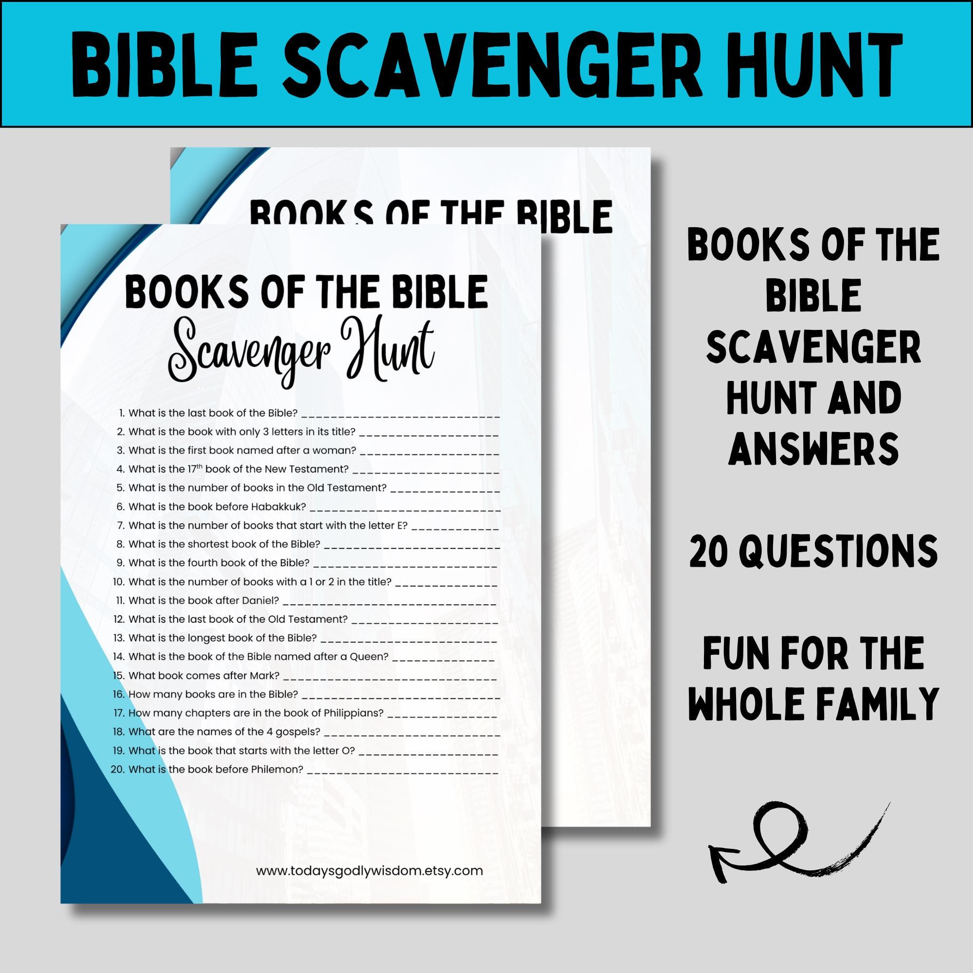 Bible Scavenger Hunt for Teens Bible Game Youth Group Activity Printable Sunday School Lesson Plan Family Night Christian Fun Biblical