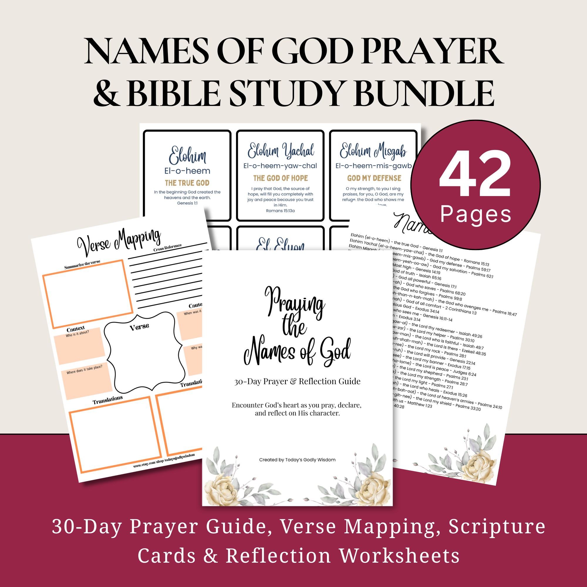 Praying the Names of God Bible study guide printable