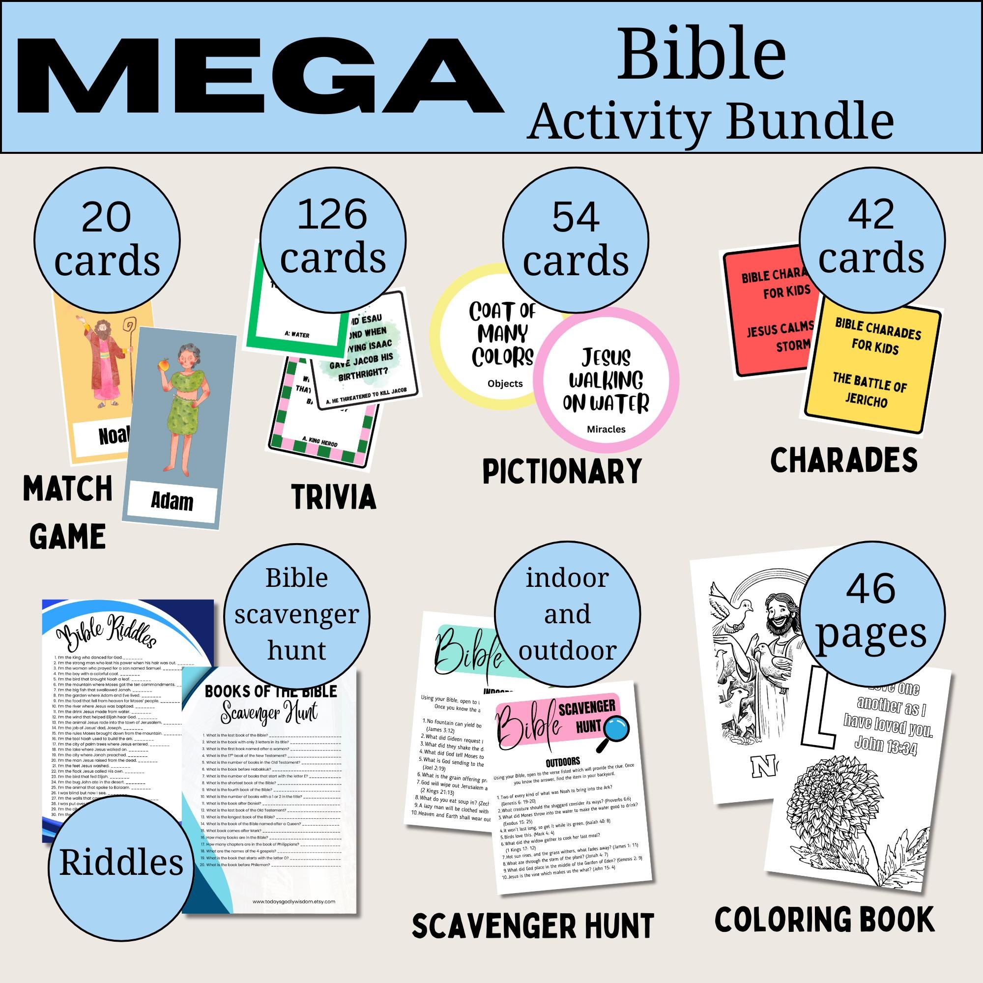 Bible Activity Pack Printable Sunday School Lesson Game Digital Download Christian Resource Teaching Material Church Kids Fun Scavenger Hunt