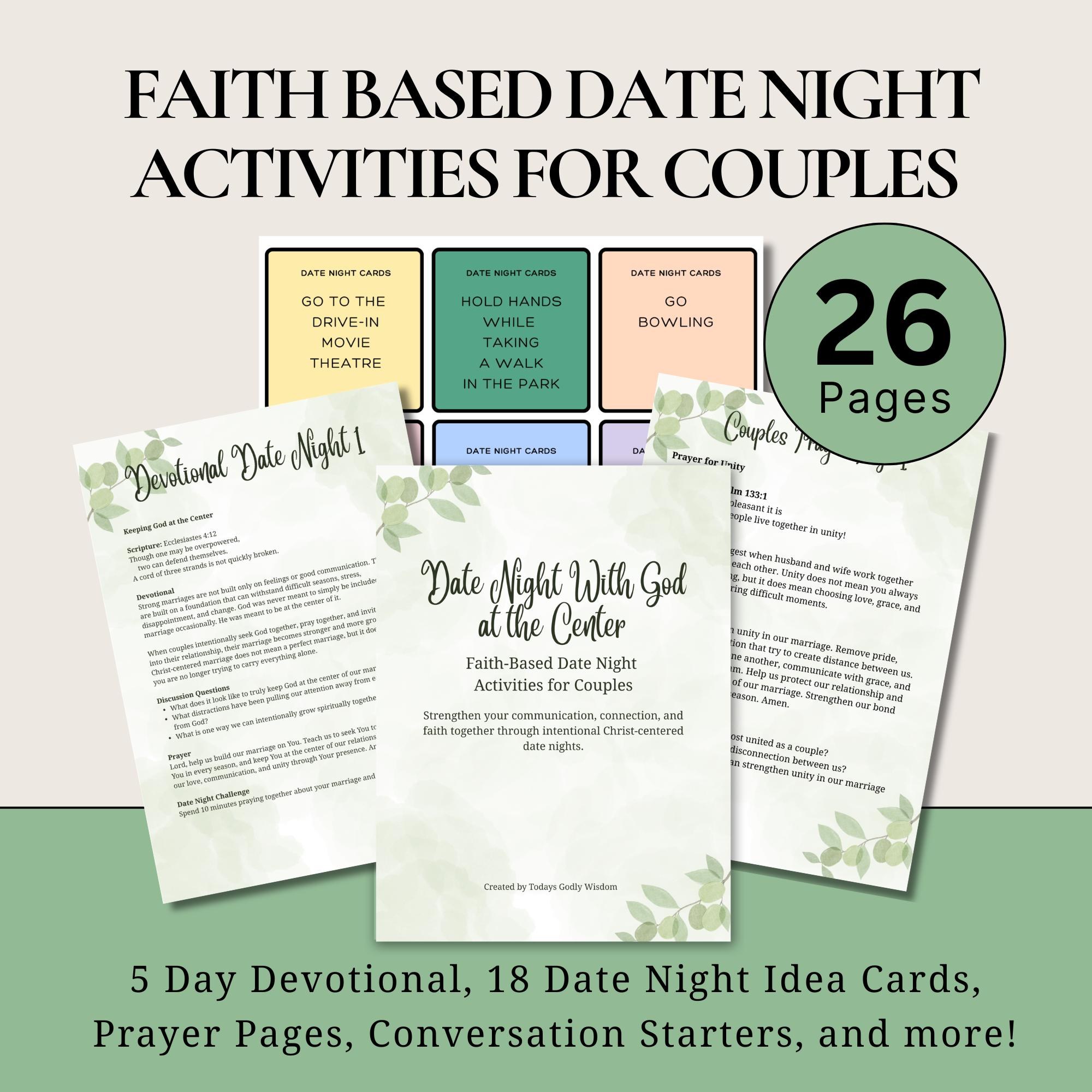 Christian Couple Devotional Date Night Activities Christians Marriage Prayer Guide Printable Conversation Starter Faith Discussion Questions