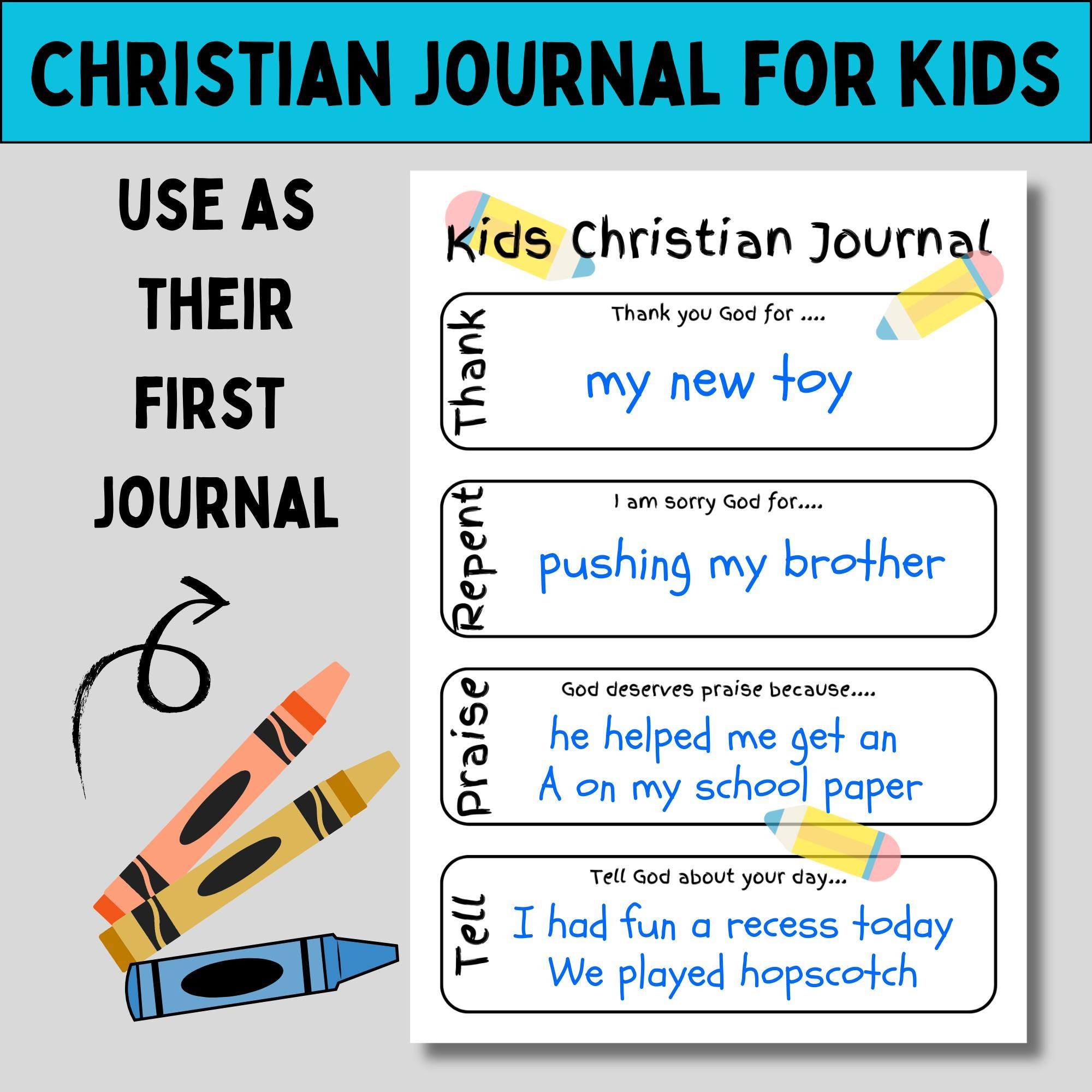 Childrens Prayer Journal Printable Template Sunday School Christian Activity Page Bible Reflection Worksheet Spiritual Growth Teaching Tool