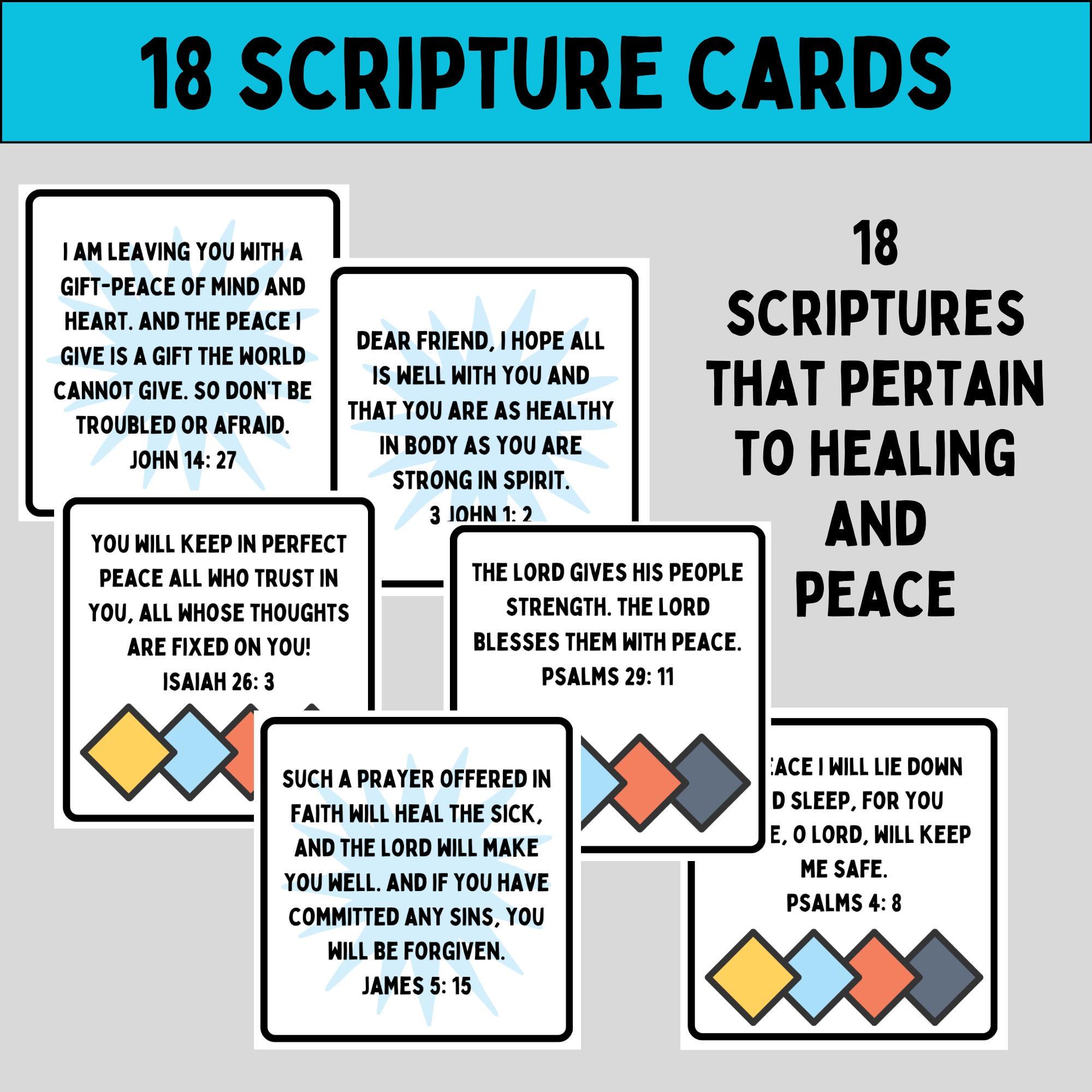 Hope Scripture cards with Bible verses about peace