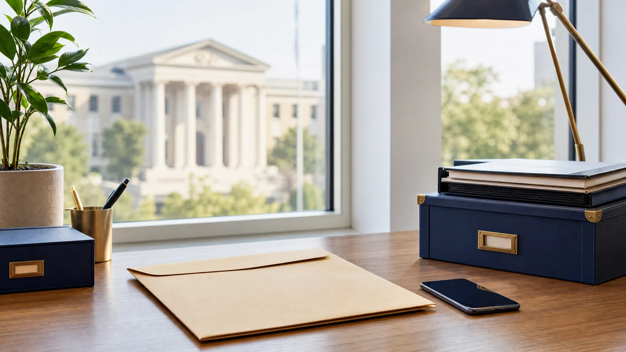 Professional legal support office with Nashville view