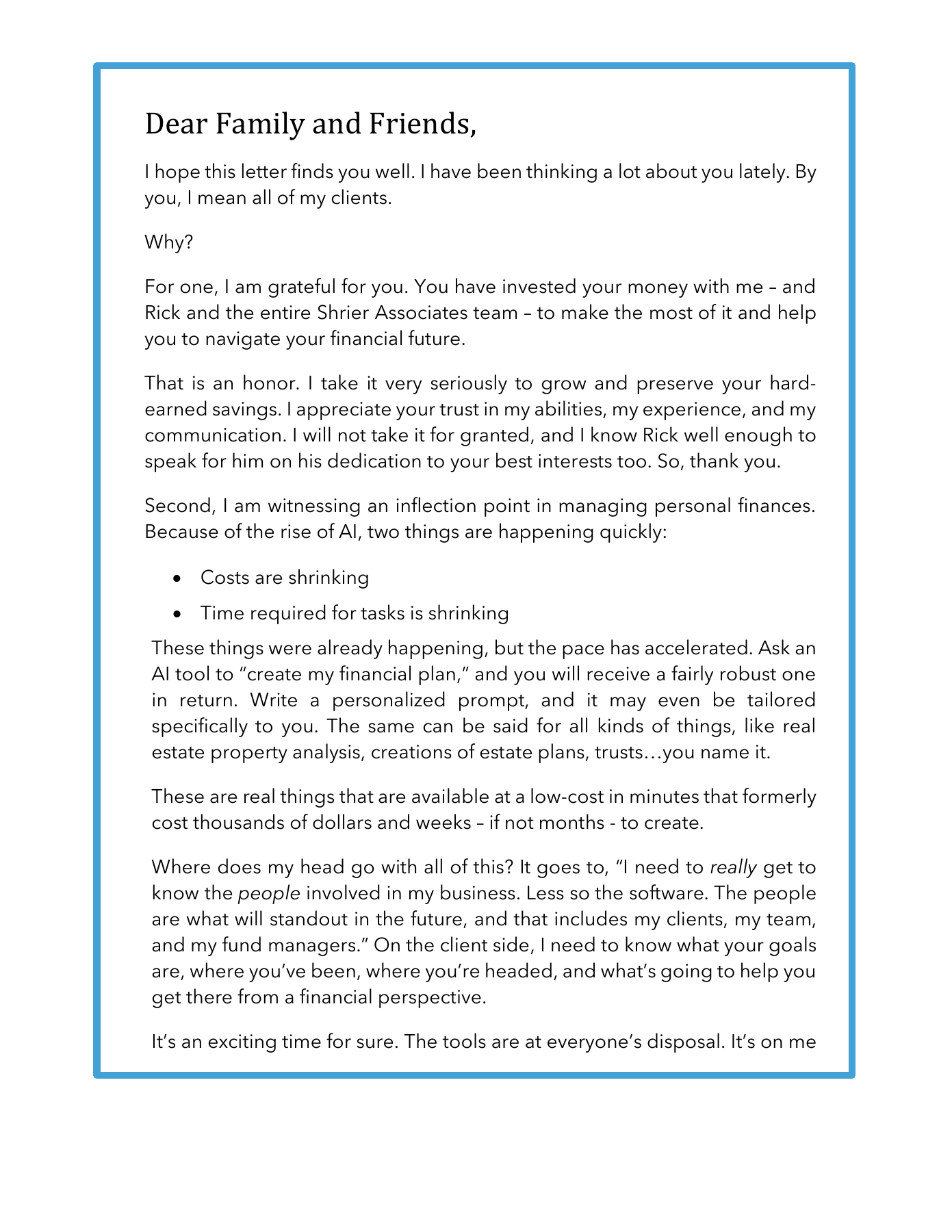 Page 2: Dear Family and Friends. Full text follows below and is also available in the original PDF.